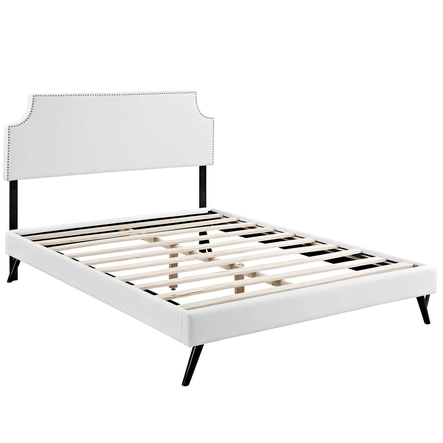 Modway Corene Queen Vinyl Platform Bed with Round Splayed Legs | Beds | 