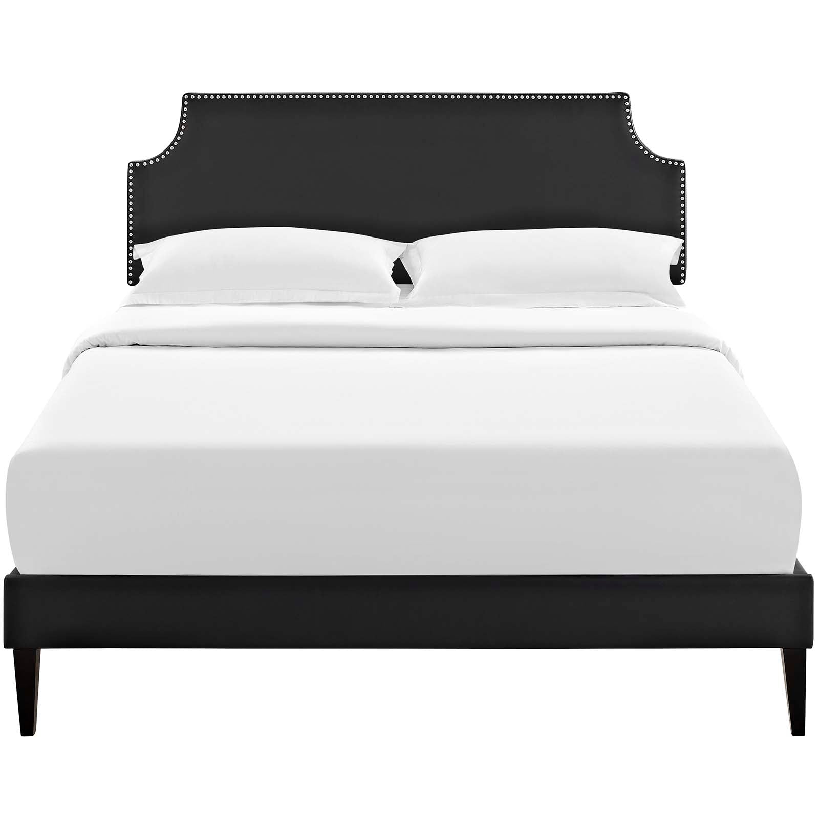 Modway Corene Queen Vinyl Platform Bed with Squared Tapered Legs | Beds | 