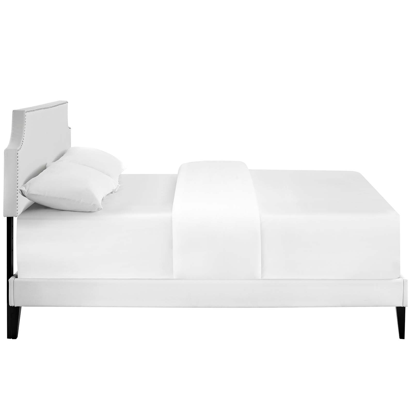 Modway Corene Queen Vinyl Platform Bed with Squared Tapered Legs | Beds | 