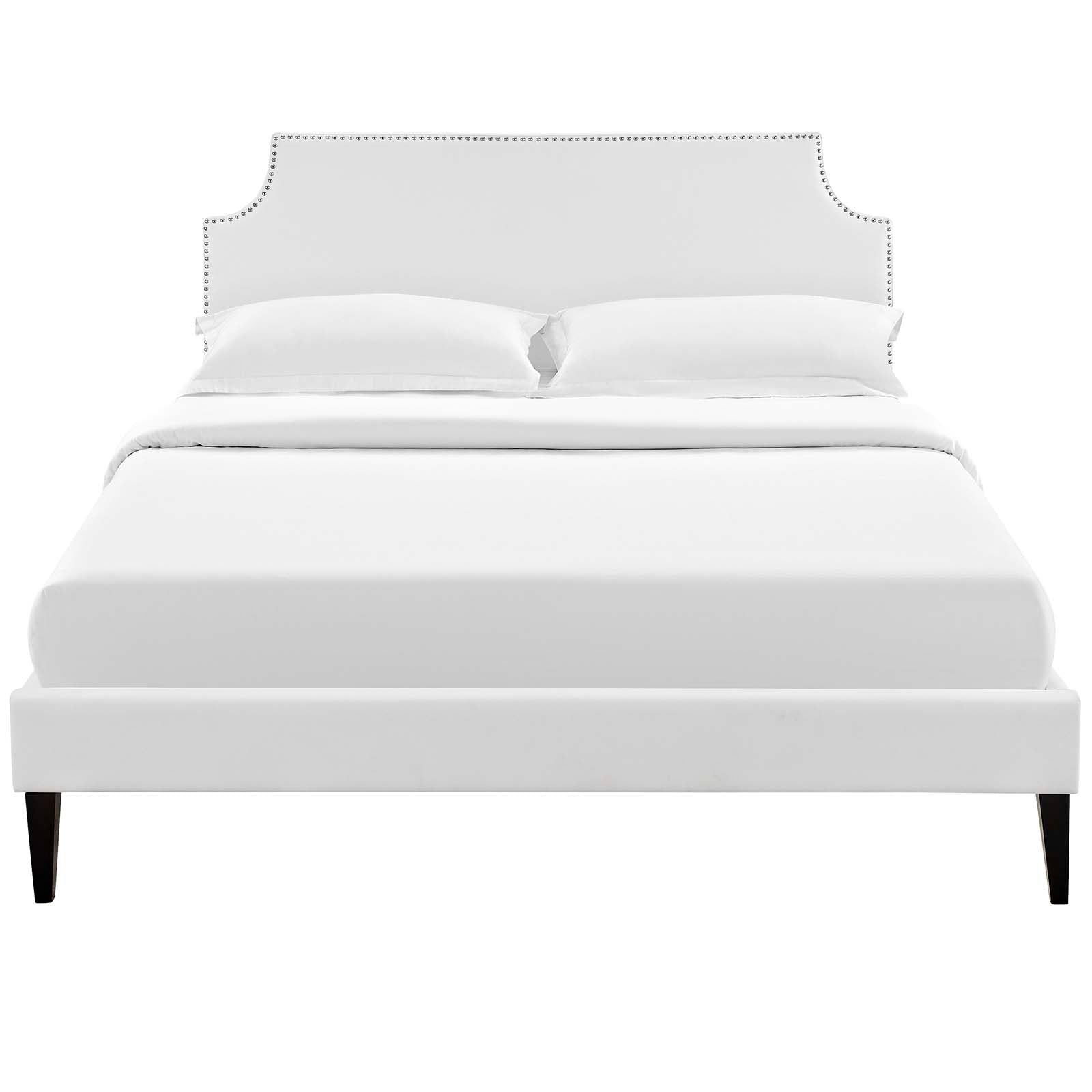 Modway Corene Queen Vinyl Platform Bed with Squared Tapered Legs | Beds | 