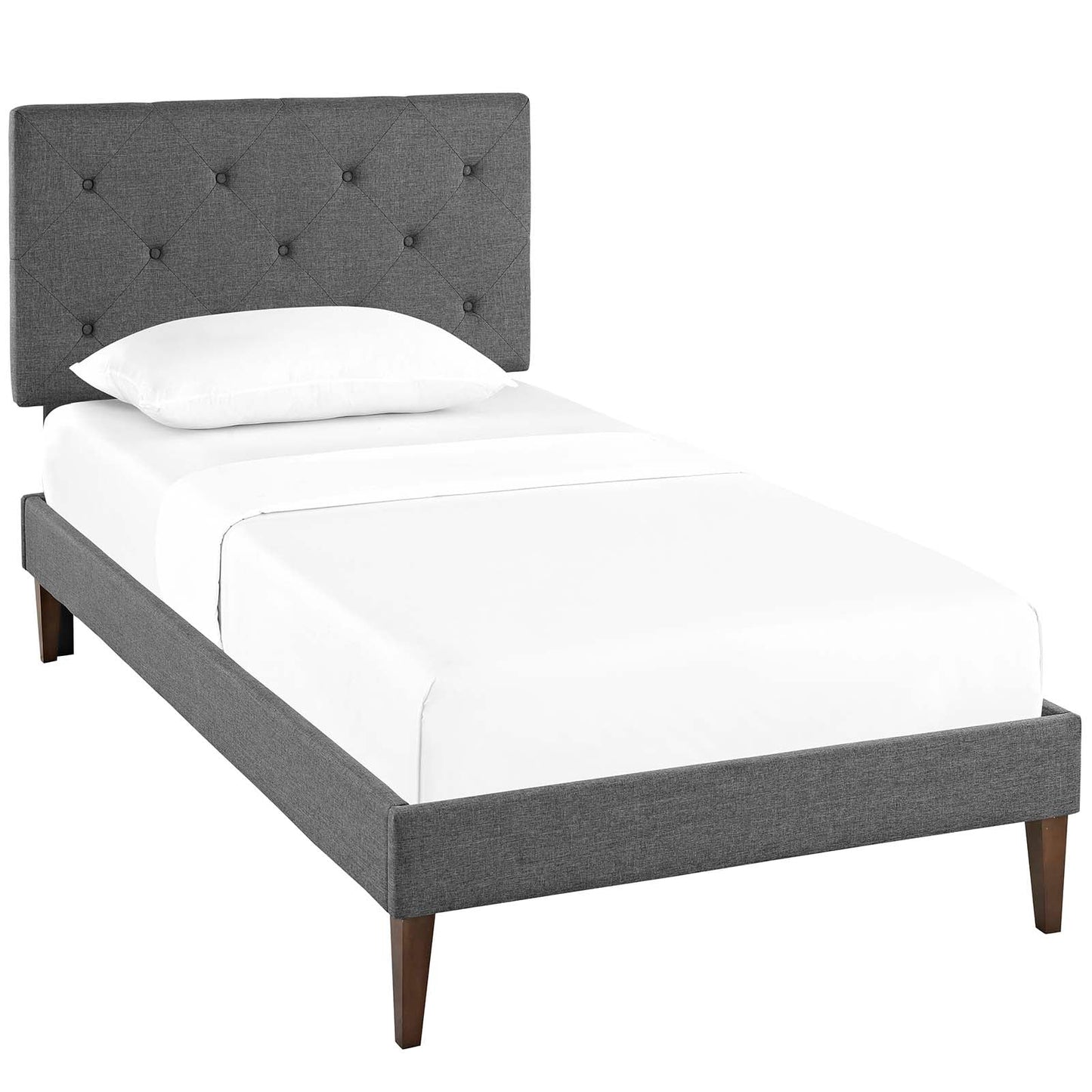 Tarah Twin Fabric Platform Bed with Squared Tapered Legs By Modway - MOD-5983 | Beds | Modishstore - 2