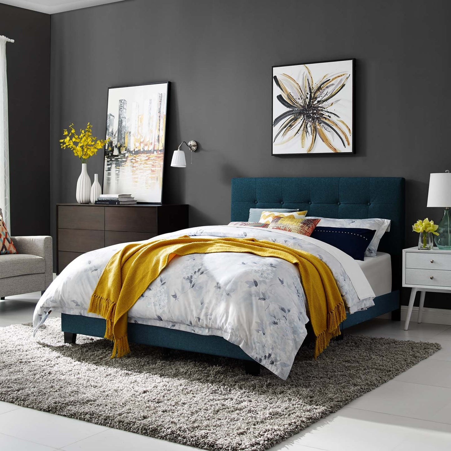 Modway Amira Queen Upholstered Fabric Bed