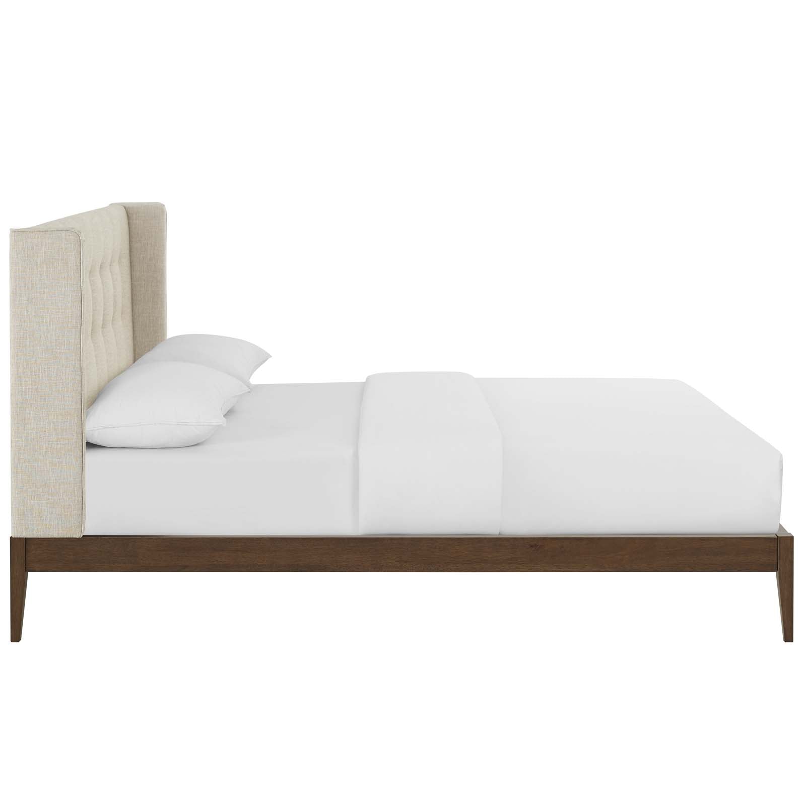 Modway Hadley Queen Wingback Upholstered Polyester Fabric Platform Bed | Beds | 
