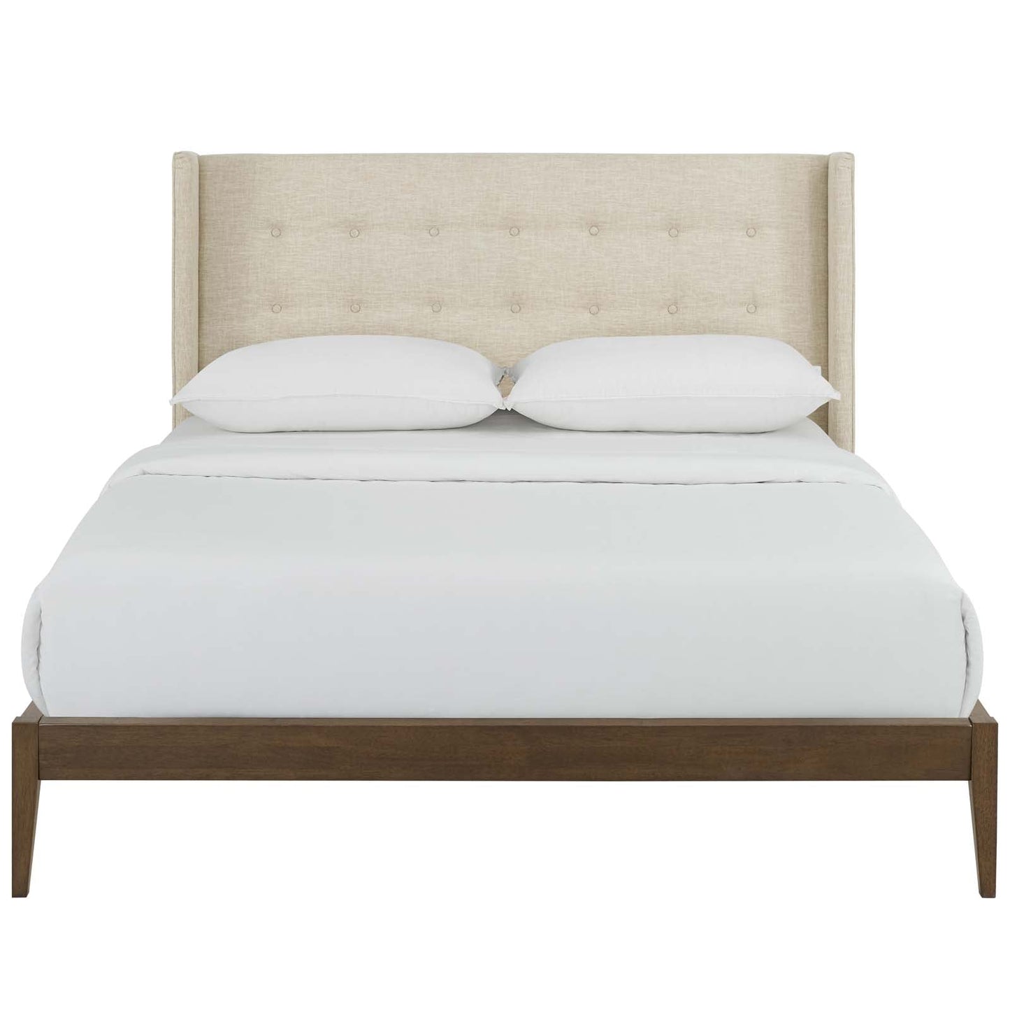 Modway Hadley Queen Wingback Upholstered Polyester Fabric Platform Bed | Beds | 