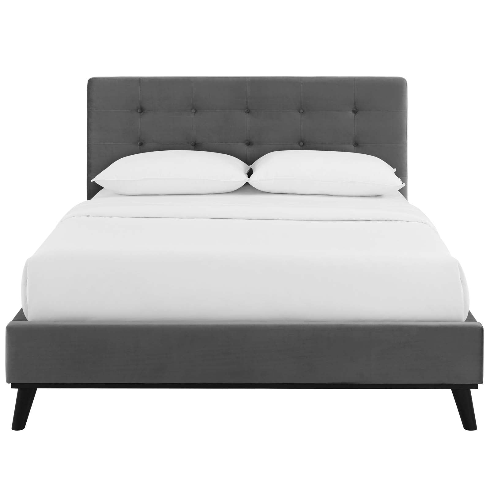 Modway McKenzie Queen Biscuit Tufted Performance Velvet Platform Bed | Beds | Modishstore-6