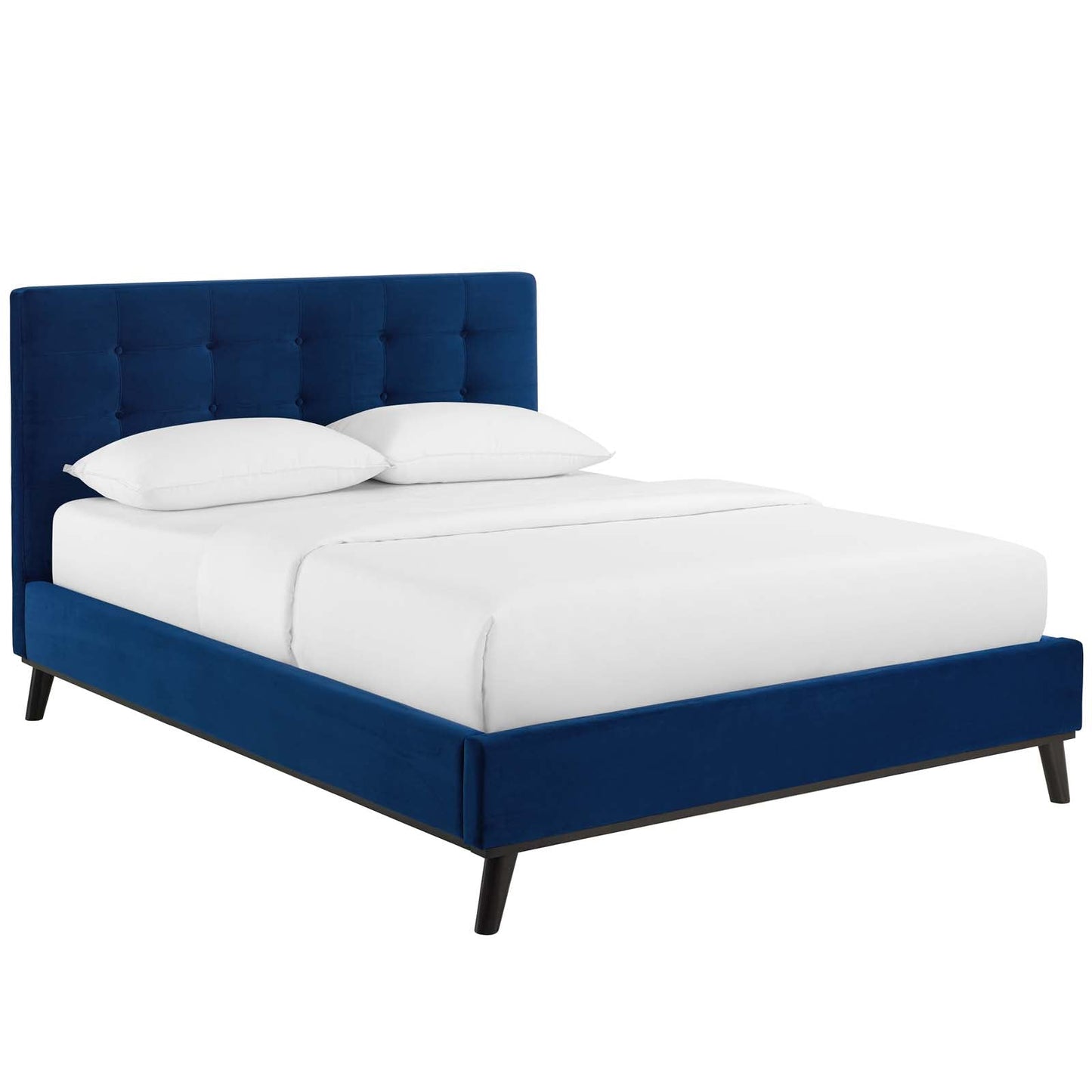 Modway McKenzie Queen Biscuit Tufted Performance Velvet Platform Bed | Beds | Modishstore-9