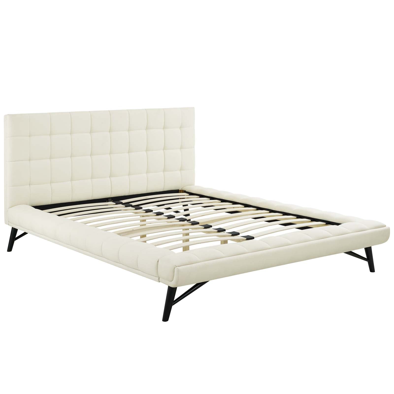 Modway Julia Queen Biscuit Tufted Upholstered Fabric Platform Bed | Beds | Modishstore-22