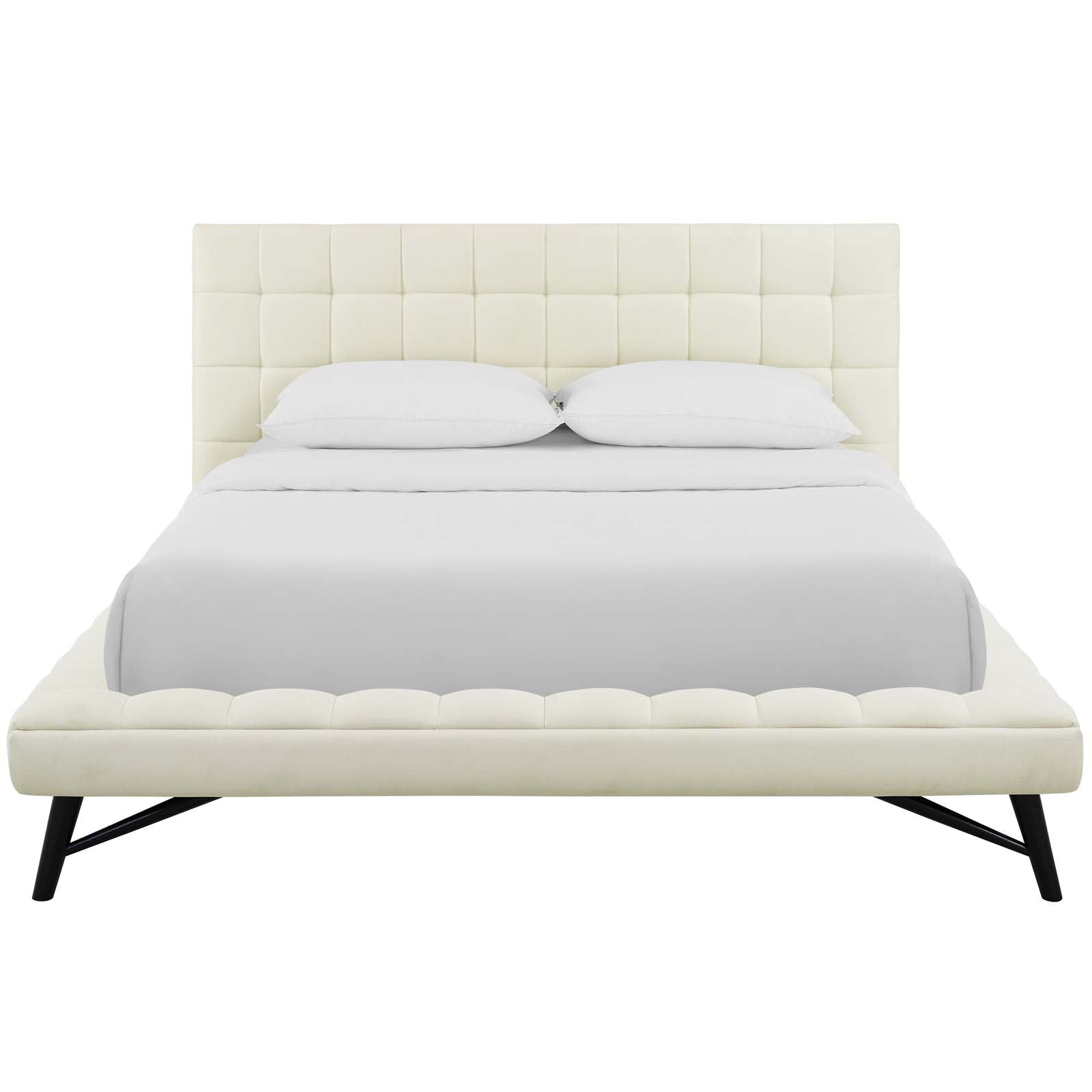 Modway Julia Queen Biscuit Tufted Upholstered Fabric Platform Bed | Beds | Modishstore-24