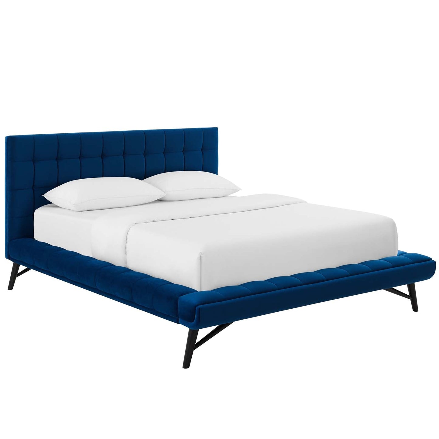 Modway Julia Queen Biscuit Tufted Performance Velvet Platform Bed | Beds | Modishstore-9