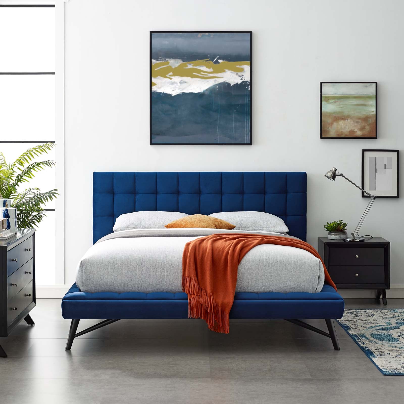 Modway Julia Queen Biscuit Tufted Performance Velvet Platform Bed | Beds | Modishstore-6