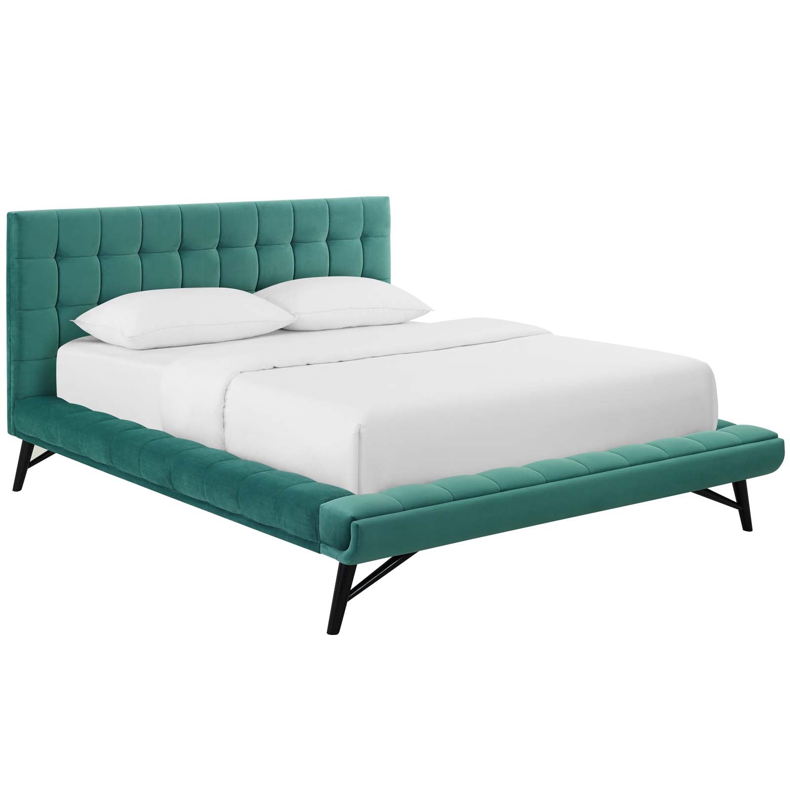 Modway Julia Queen Biscuit Tufted Performance Velvet Platform Bed | Beds | Modishstore-15