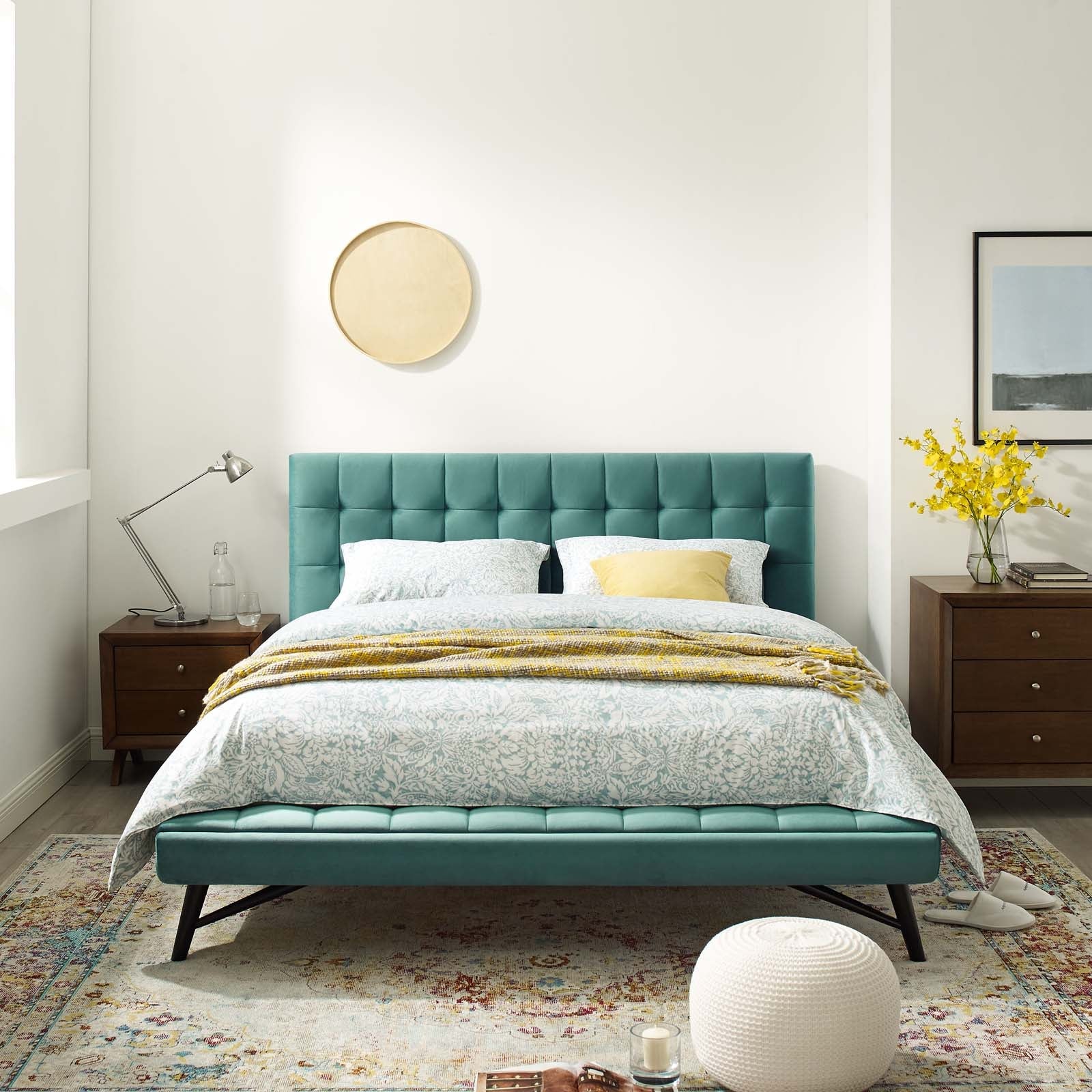 Modway Julia Queen Biscuit Tufted Performance Velvet Platform Bed | Beds | Modishstore-13