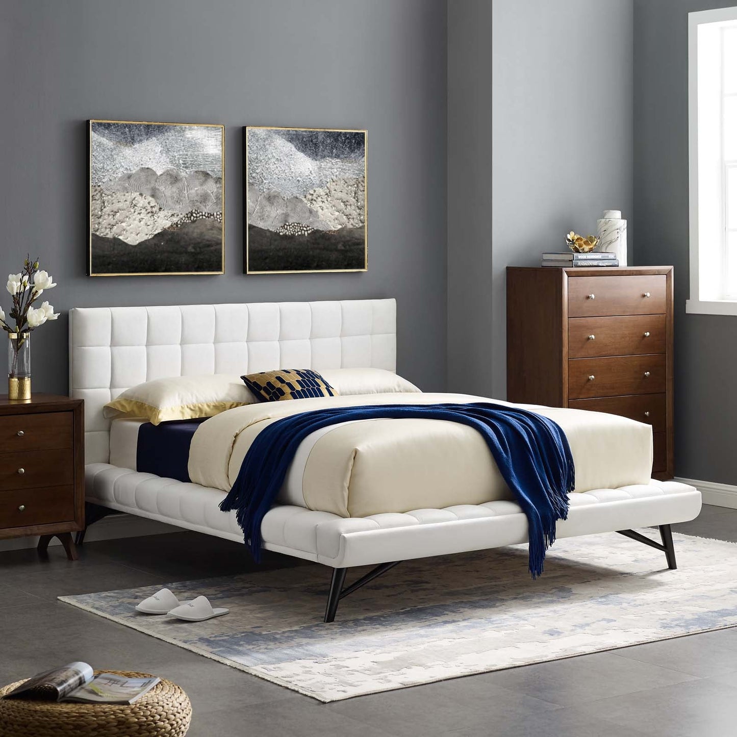 Modway Julia Queen Biscuit Tufted Performance Velvet Platform Bed | Beds | Modishstore-19