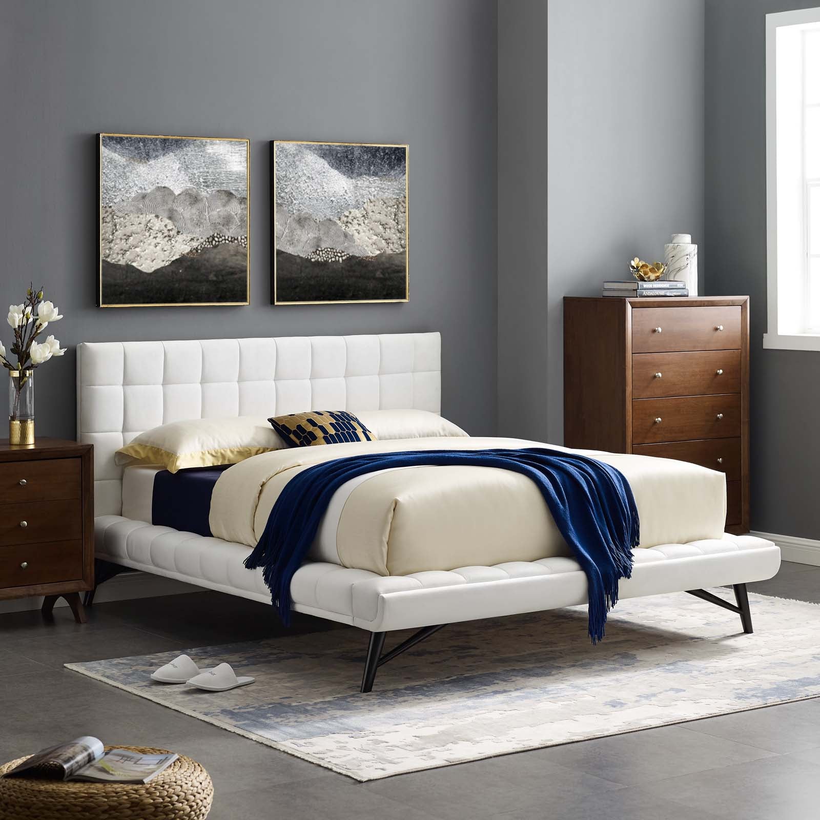 Modway Julia Queen Biscuit Tufted Performance Velvet Platform Bed | Beds | Modishstore-19
