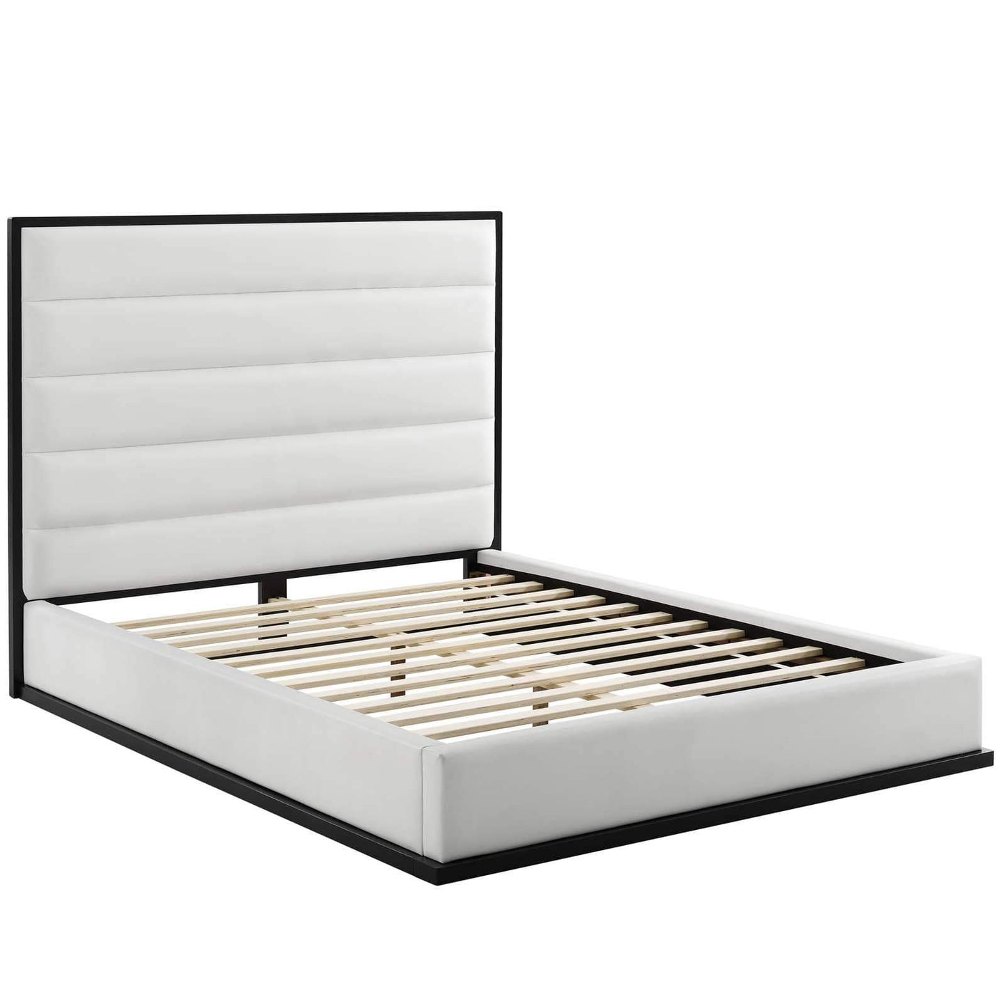 Modway Ashland Queen Faux Leather Platform Bed White