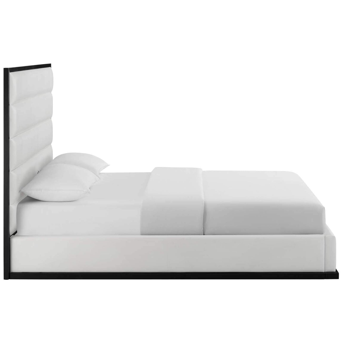 Modway Ashland Queen Faux Leather Platform Bed White