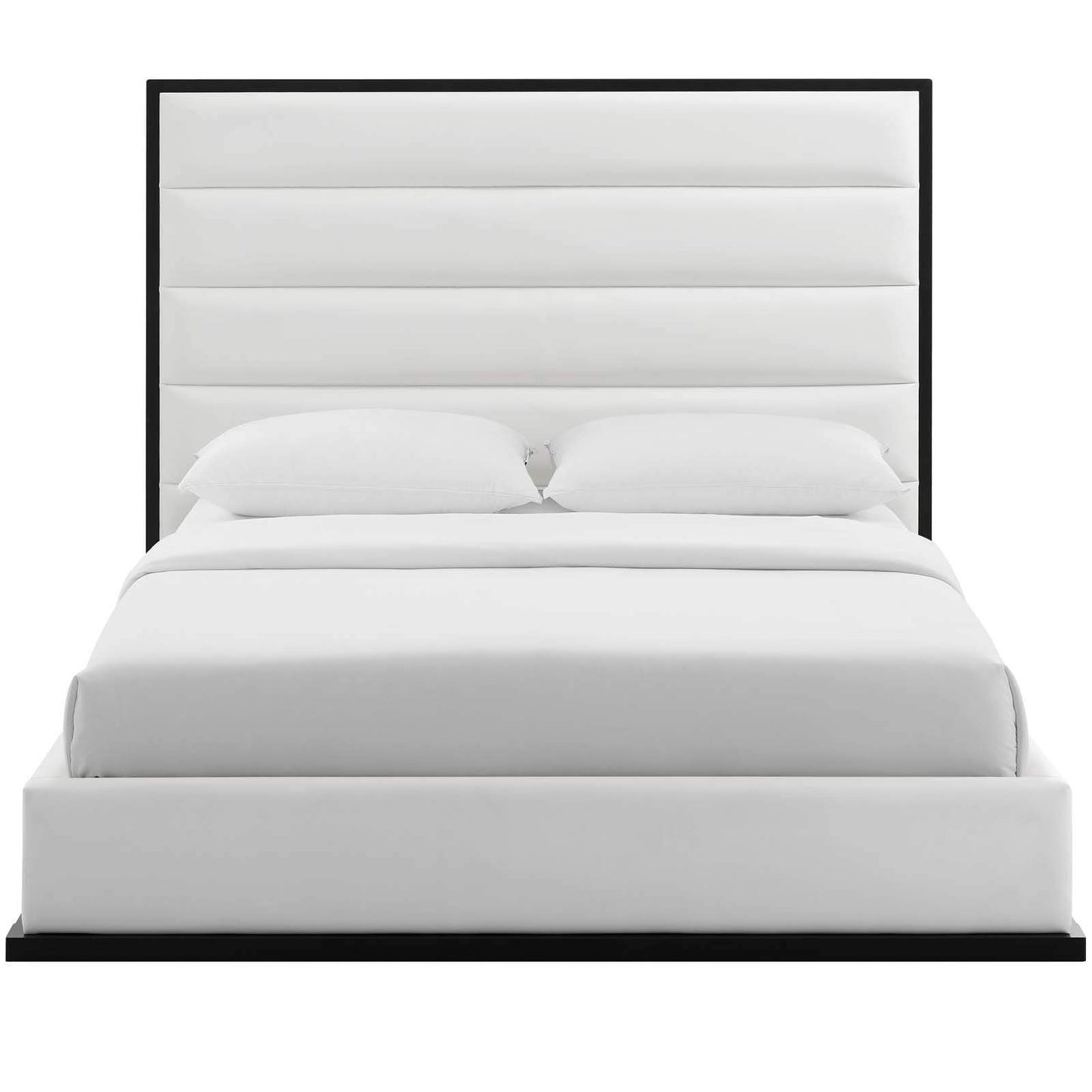 Modway Ashland Queen Faux Leather Platform Bed White