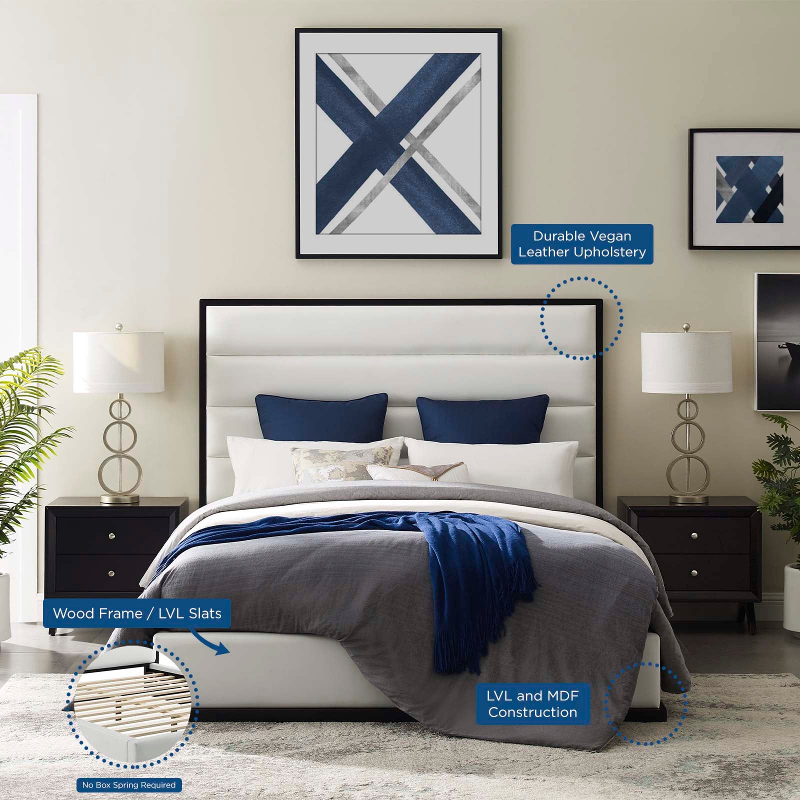 Ashland Queen Faux Leather Platform Bed By Modway - MOD-6045 | Beds - 6