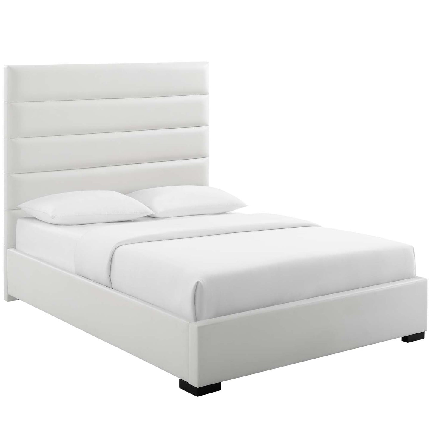 Modway Genevieve Queen Faux Leather Platform Bed White | Beds | 