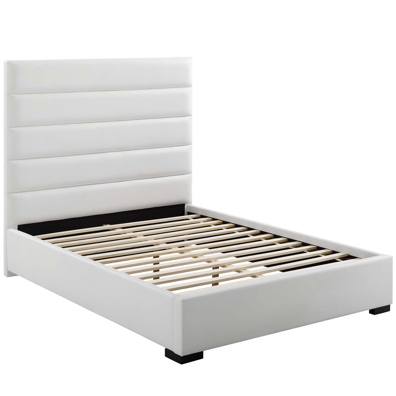 Modway Genevieve Queen Faux Leather Platform Bed White | Beds | 