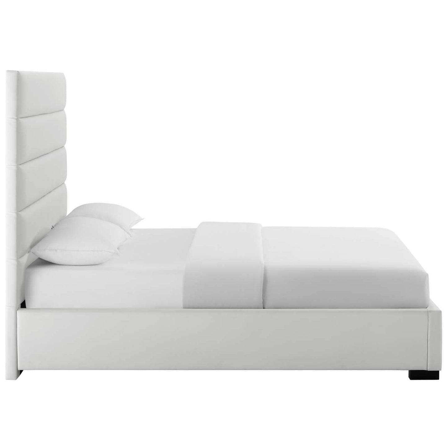 Modway Genevieve Queen Faux Leather Platform Bed White | Beds | 