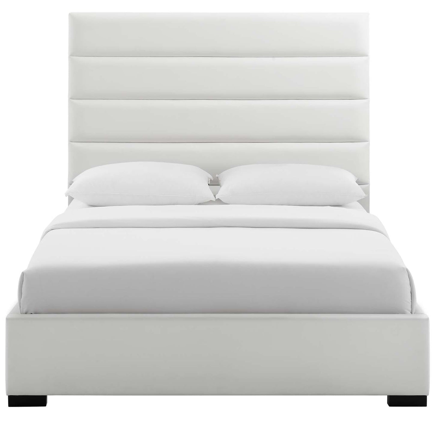 Modway Genevieve Queen Faux Leather Platform Bed White | Beds | 
