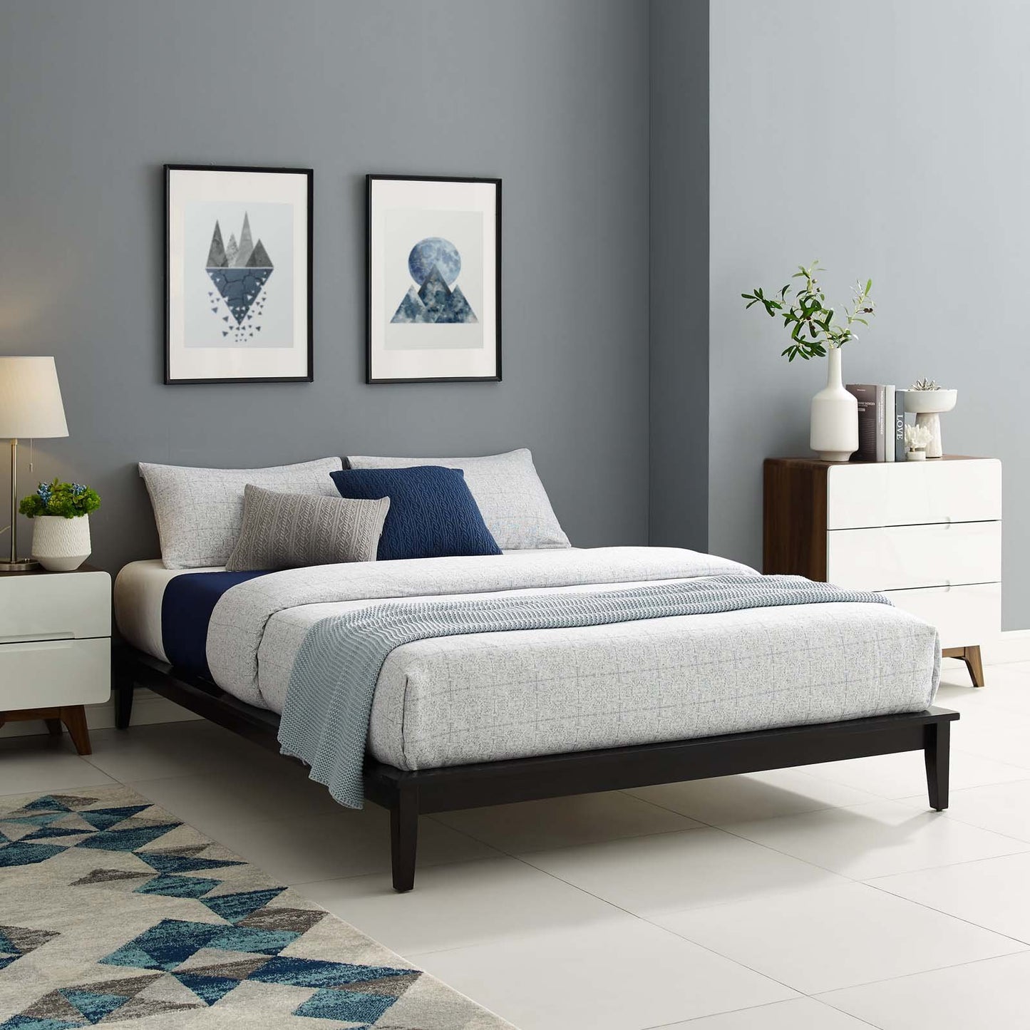 Modway Lodge King Wood Platform Bed Frame