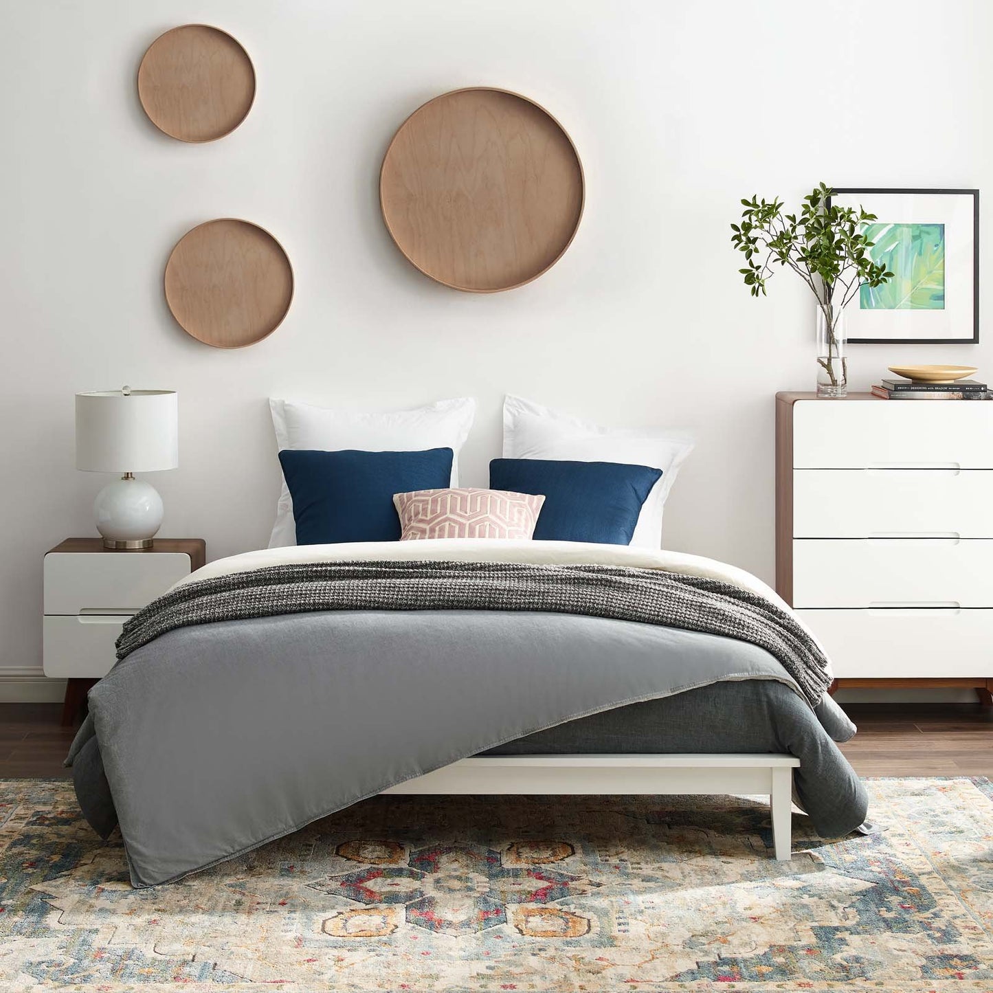 Modway Lodge King Wood Platform Bed Frame