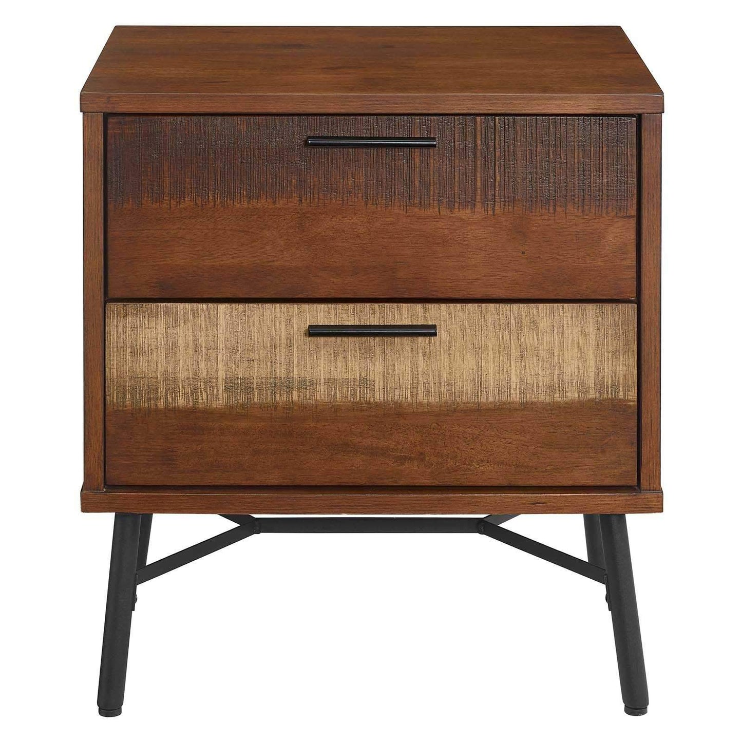 Modway Arwen Rustic Wood Nightstand Walnut
