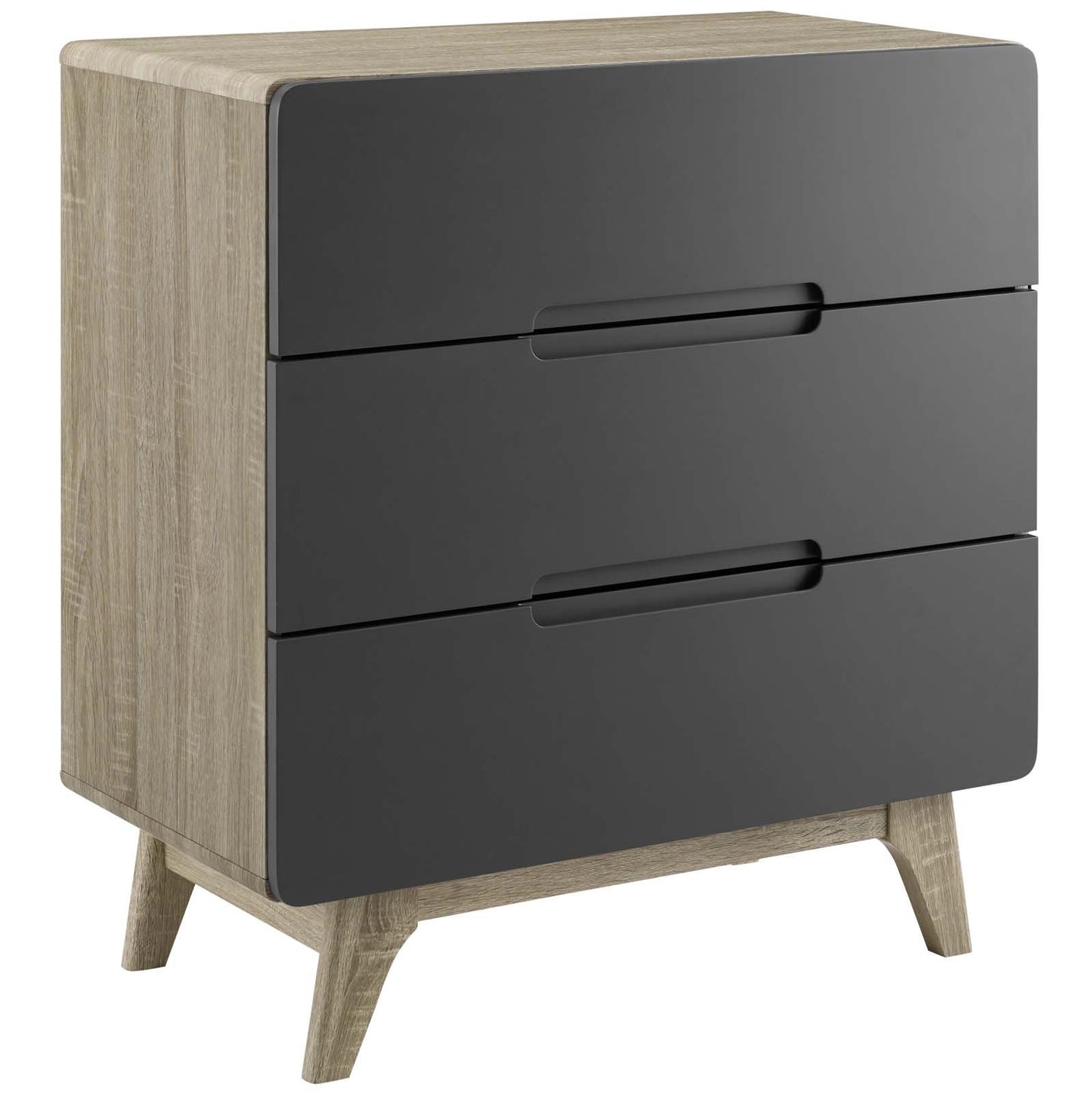 Modway Origin Three-Drawer Chest or Stand Natural Gray
