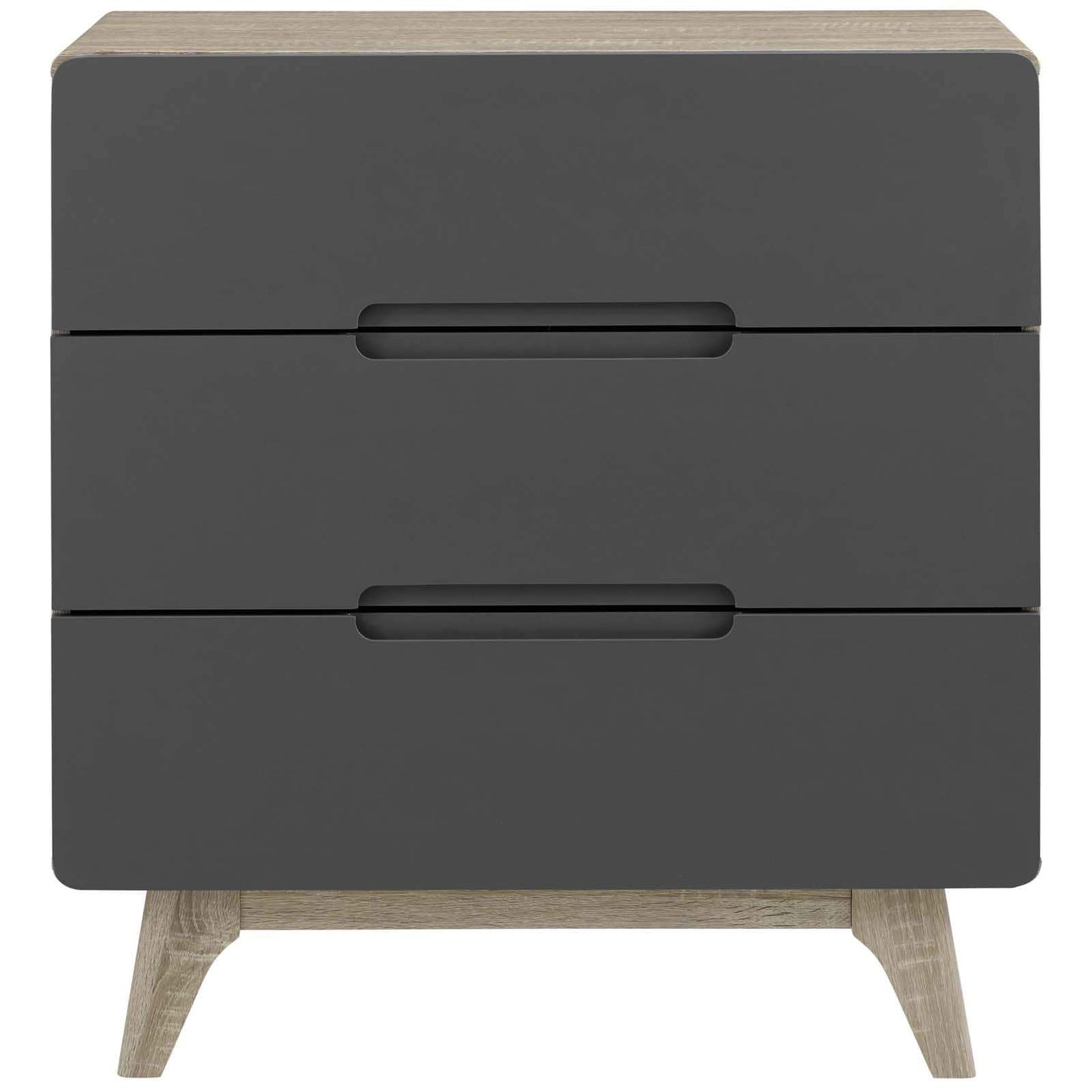 Modway Origin Three-Drawer Chest or Stand Natural Gray