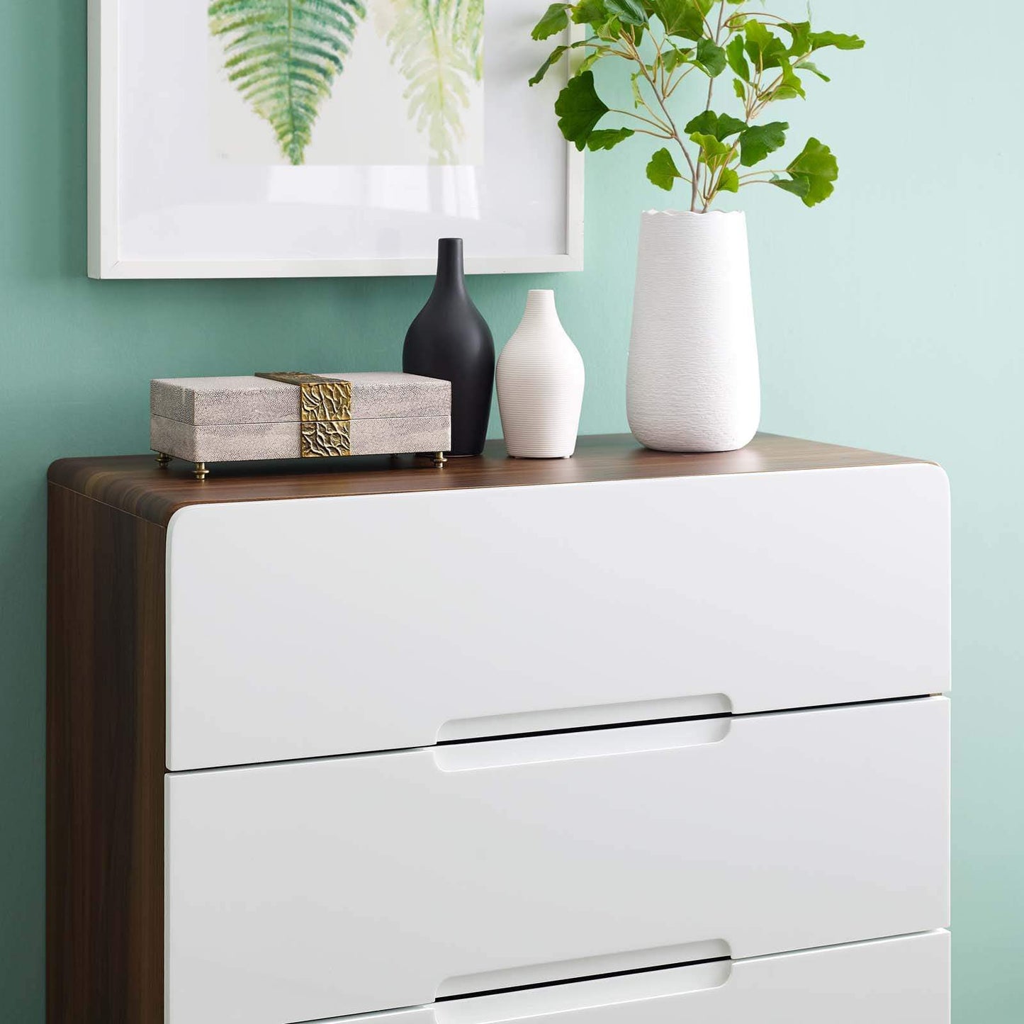 Modway Origin Three-Drawer Chest or Stand Natural Gray