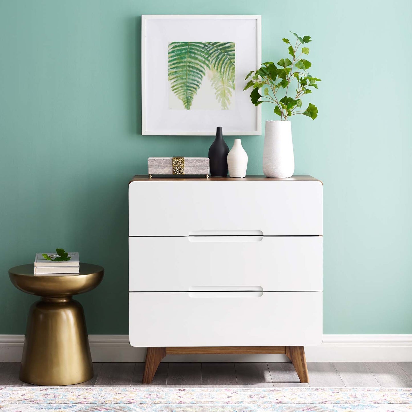 Modway Origin Three-Drawer Chest or Stand Natural Gray