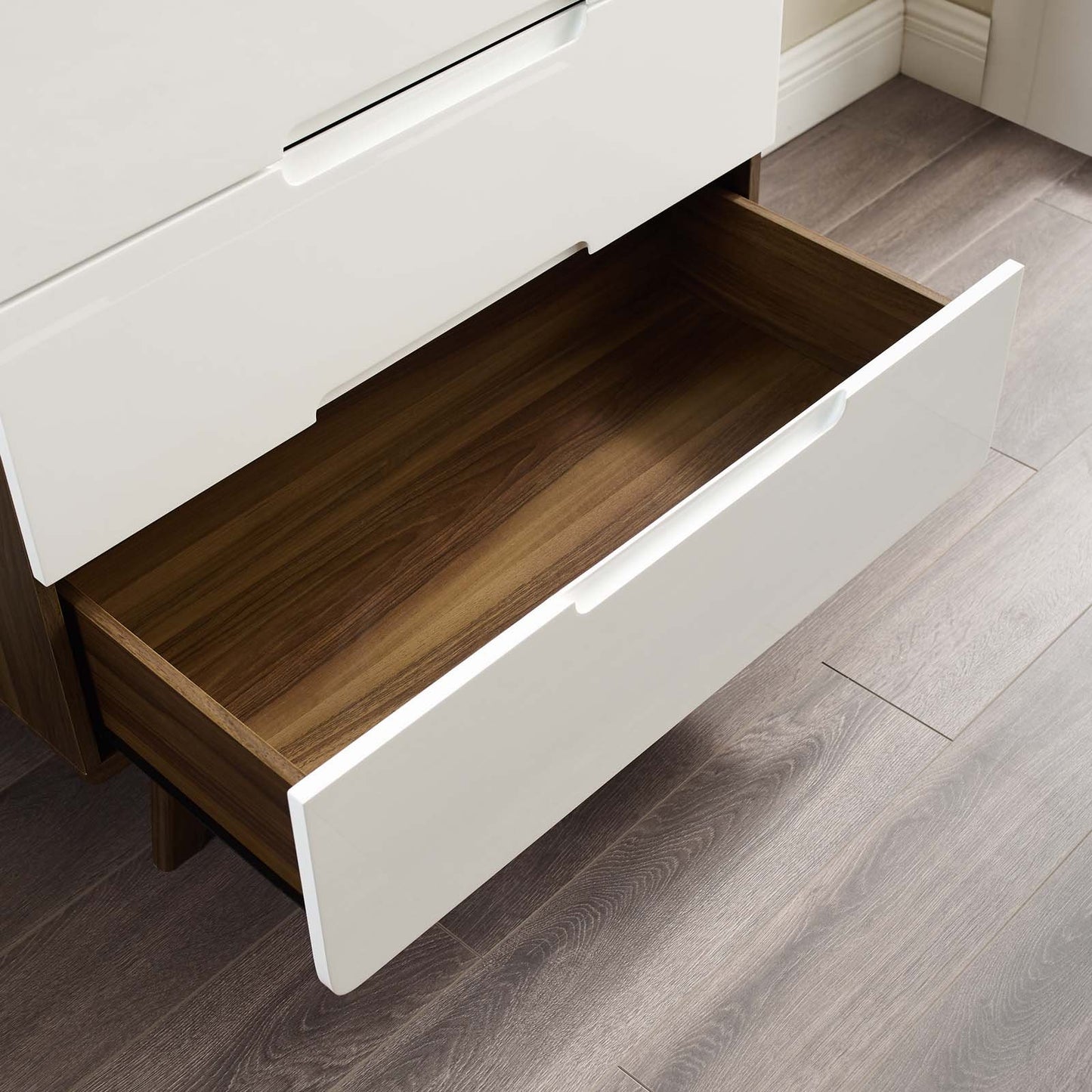 Modway Origin Four-Drawer Chest or Stand Natural Gray