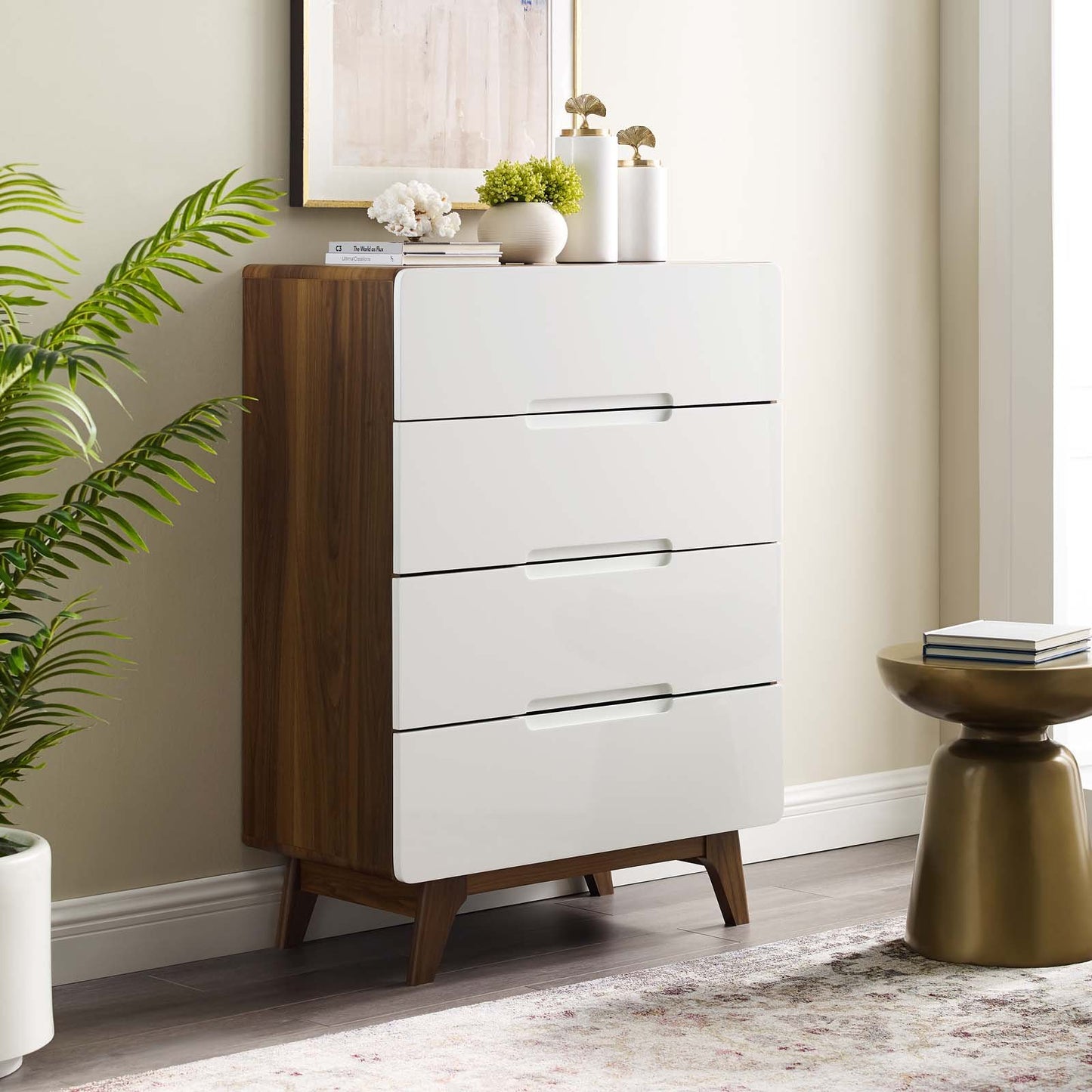 Modway Origin Four-Drawer Chest or Stand Natural Gray