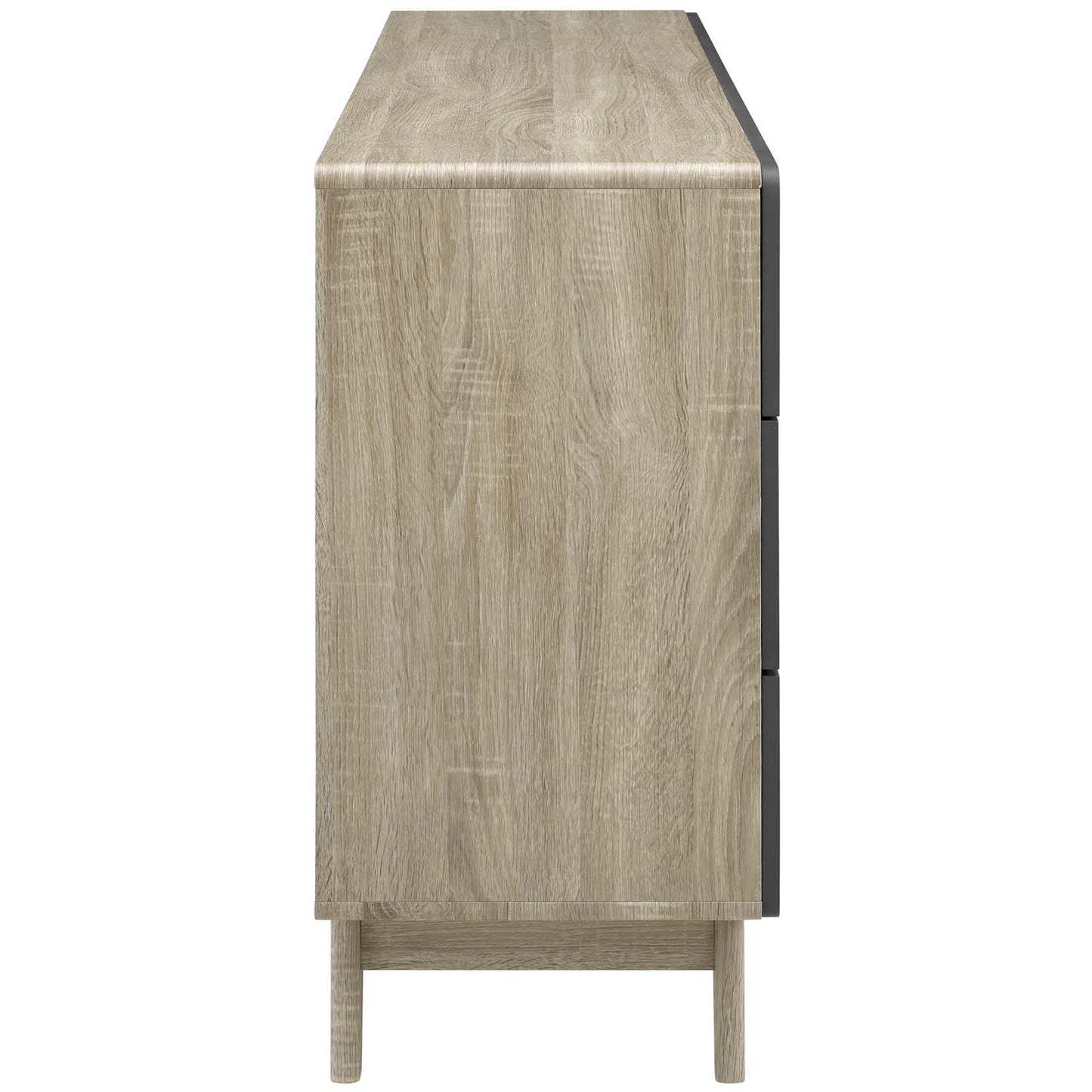Modway Origin Six-Drawer Wood Dresser or Display Stand Natural Gray