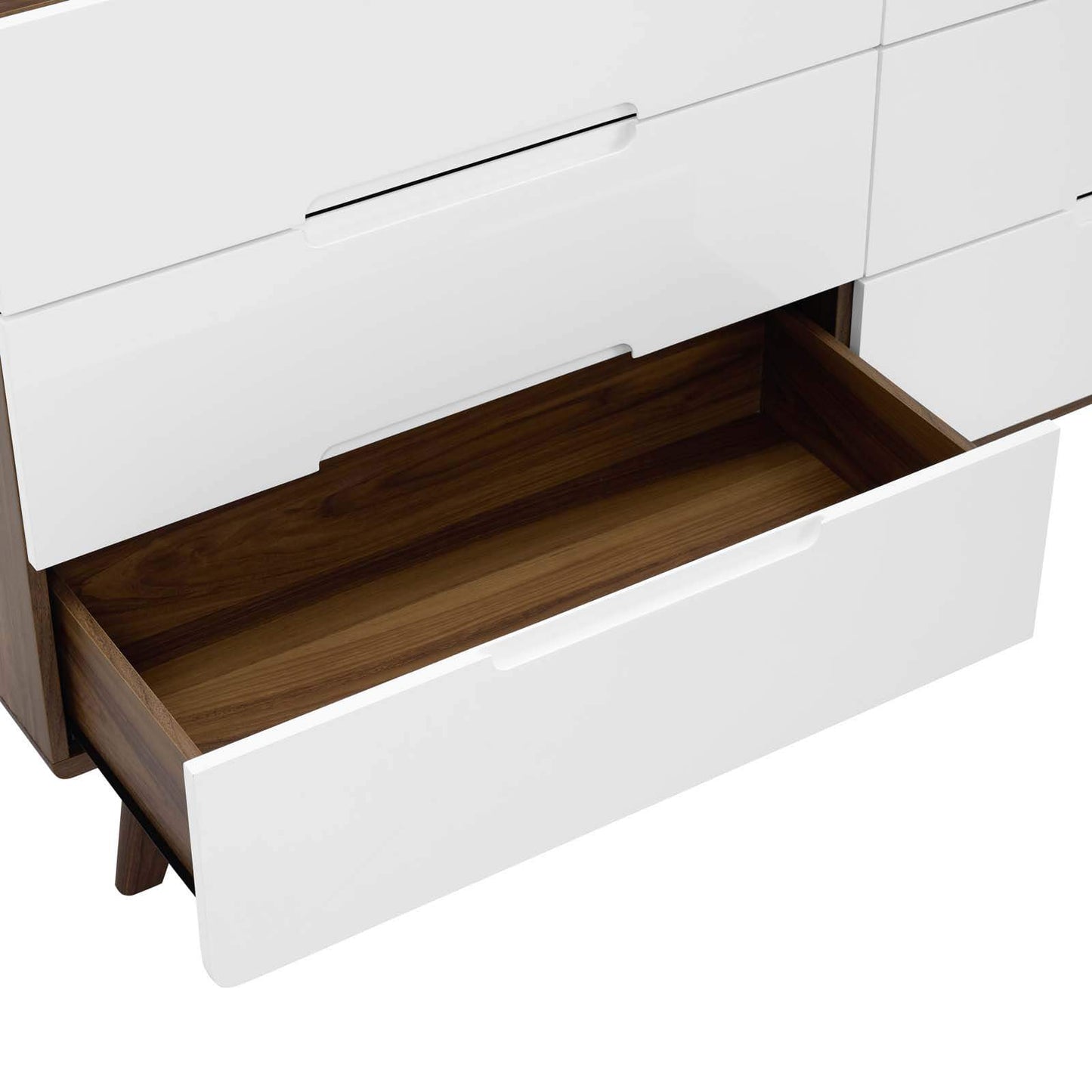 Modway Origin Six-Drawer Wood Dresser or Display Stand Natural Gray