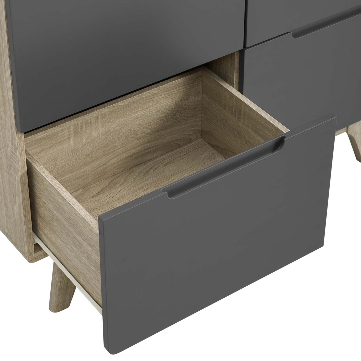 Modway Origin Wood Wardrobe Cabinet Natural Gray