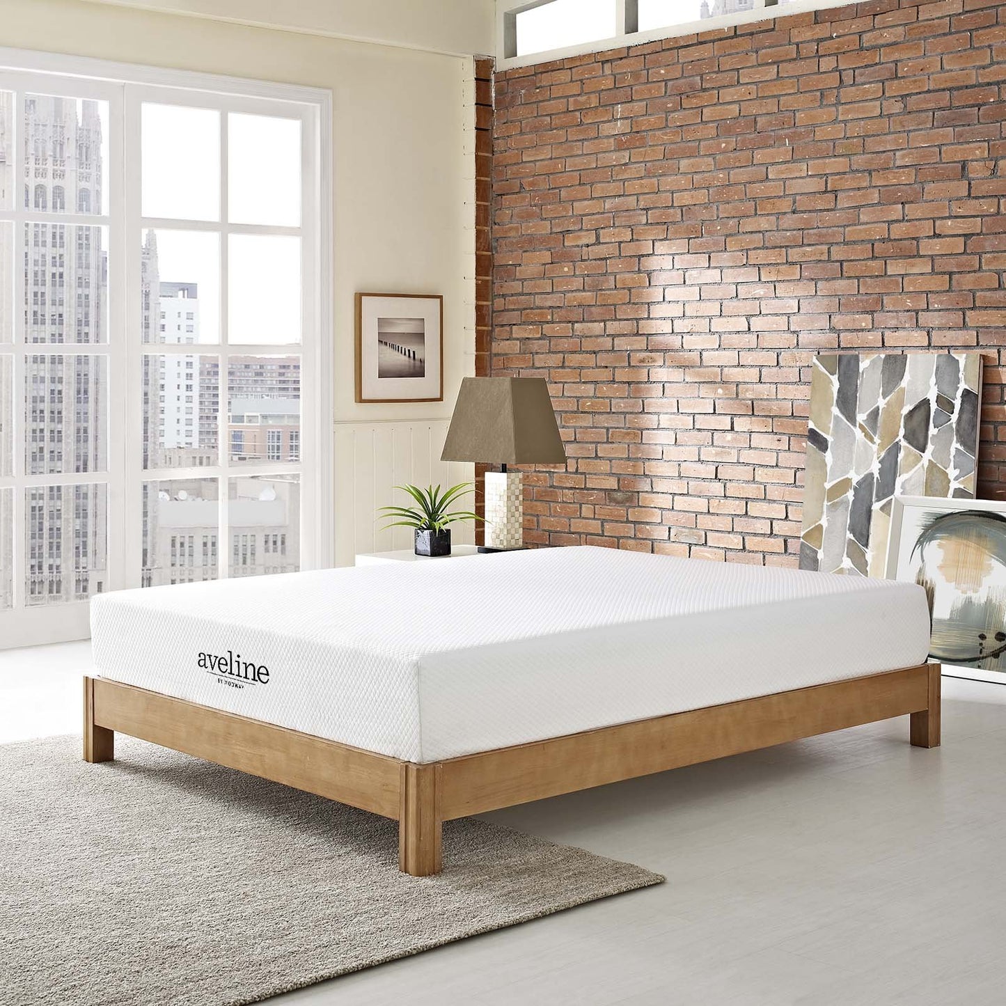 Modway Aveline 10" California King Gel Memory Foam Mattress White