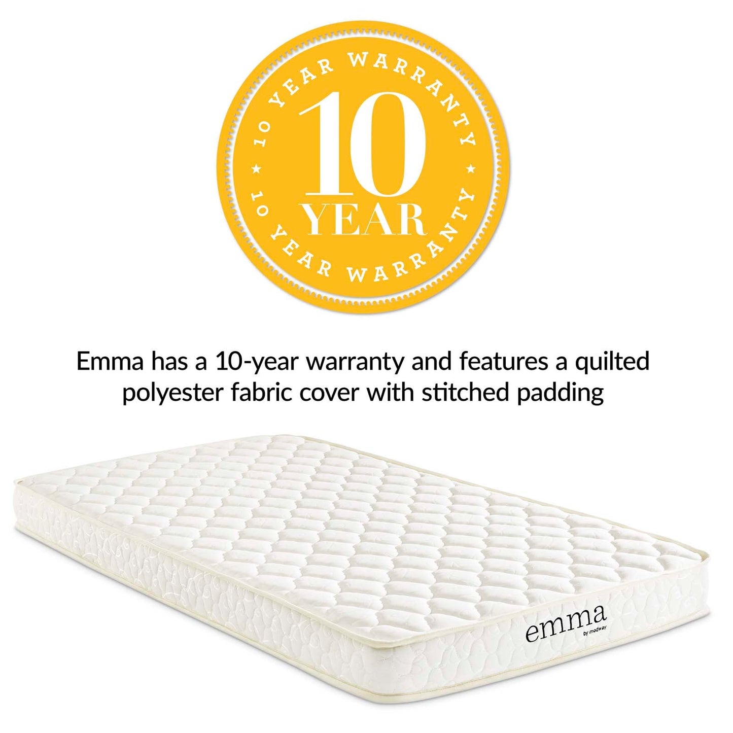 Modway Emma 6" Twin Mattress Foam Set of 2 | Mattresses | 