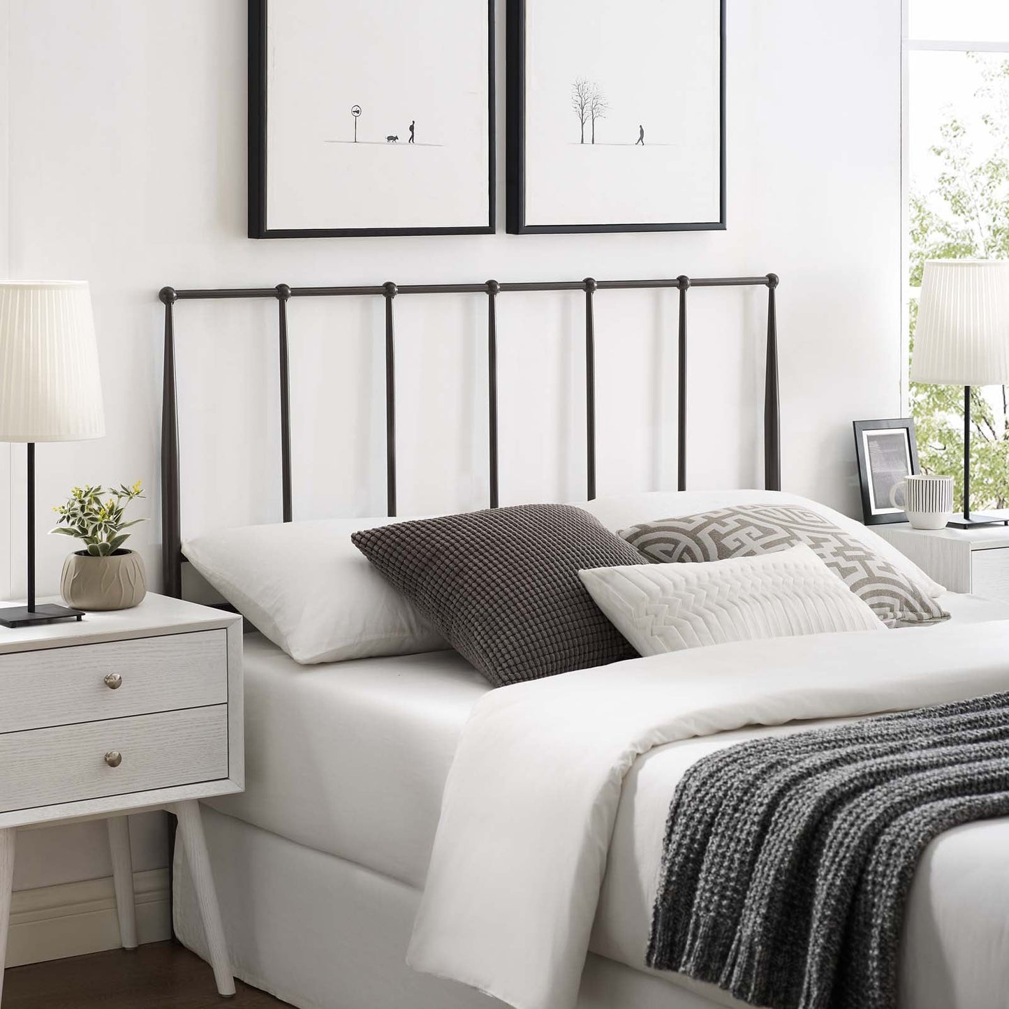 Modway Kiana King Metal Stainless Steel Headboard | Headboards | Modishstore