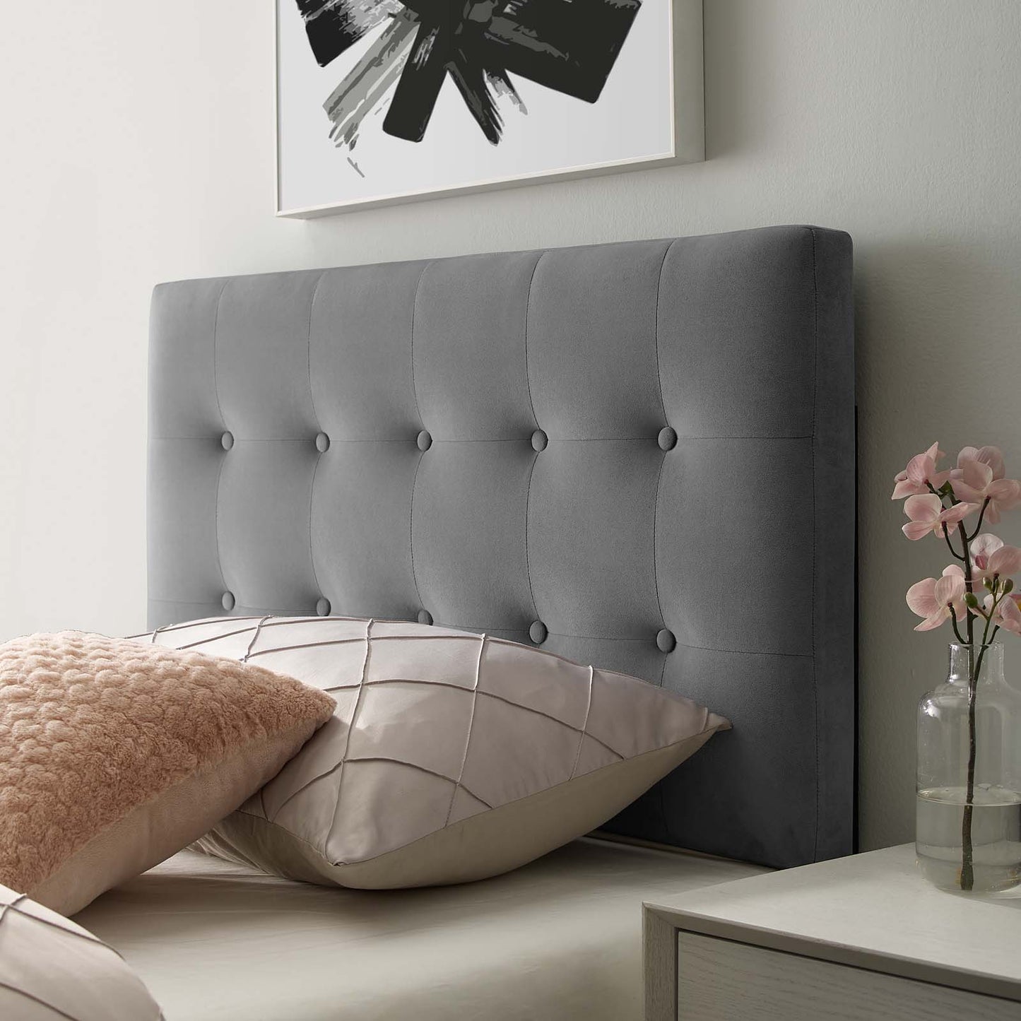 Modway Emily Twin Biscuit Tufted Performance Velvet Headboard | Headboards