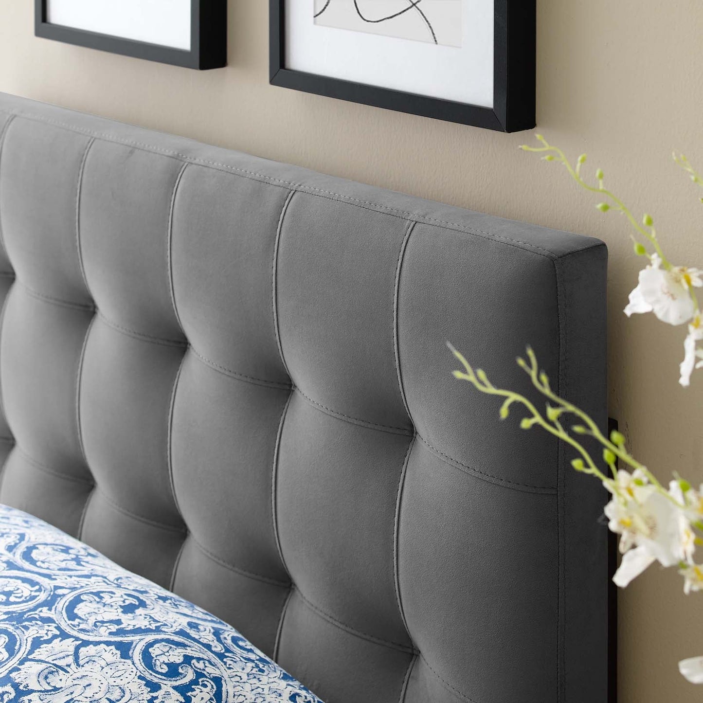 Modway Lily Biscuit Tufted Twin Performance Velvet Headboard | Headboards | Modishstore-6