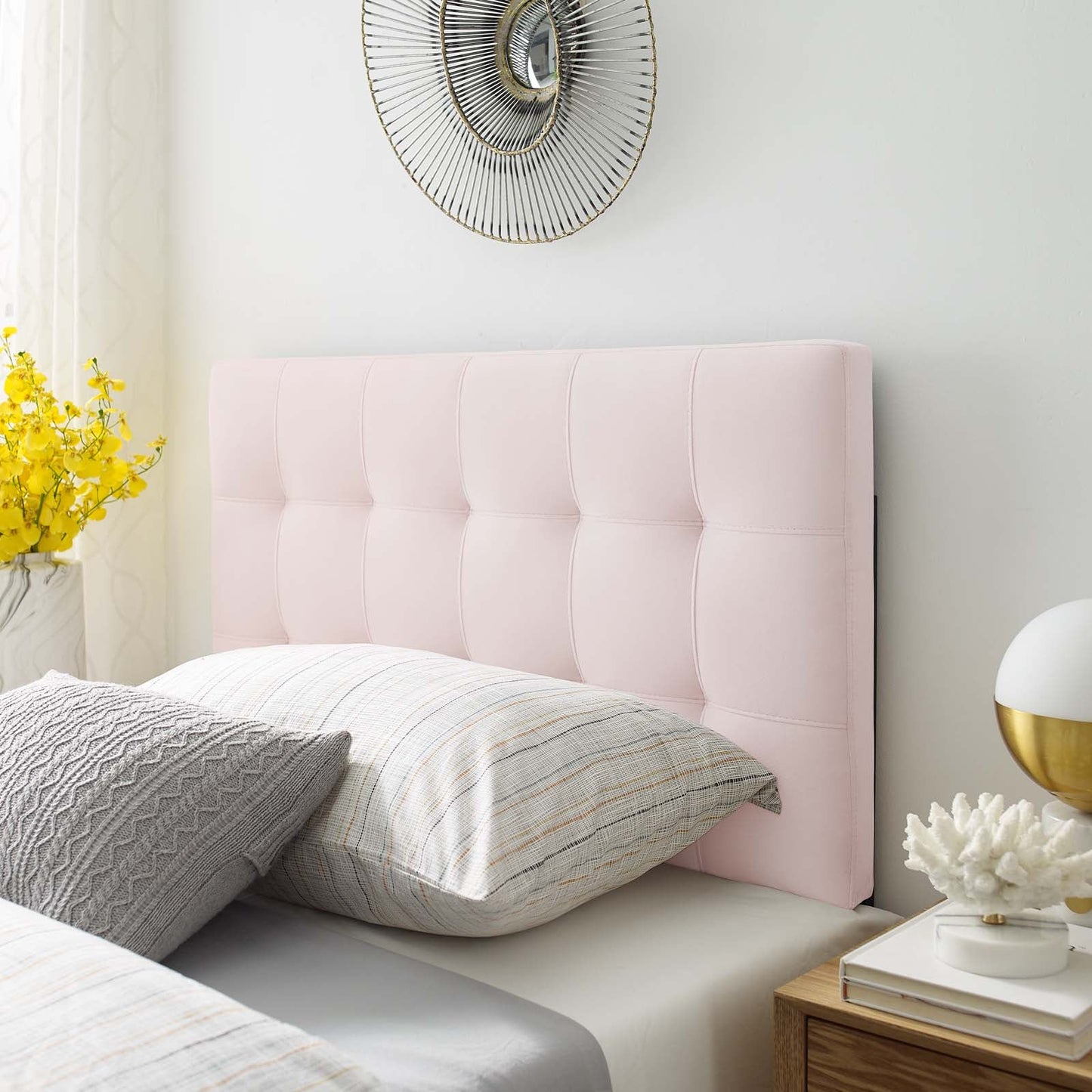 Modway Lily Biscuit Tufted Twin Performance Velvet Headboard | Headboards | Modishstore-18