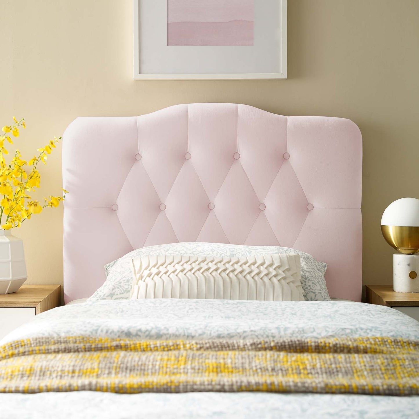 Annabel Twin Diamond Tufted Performance Velvet Headboard By Modway - MOD-6126 | Headboards