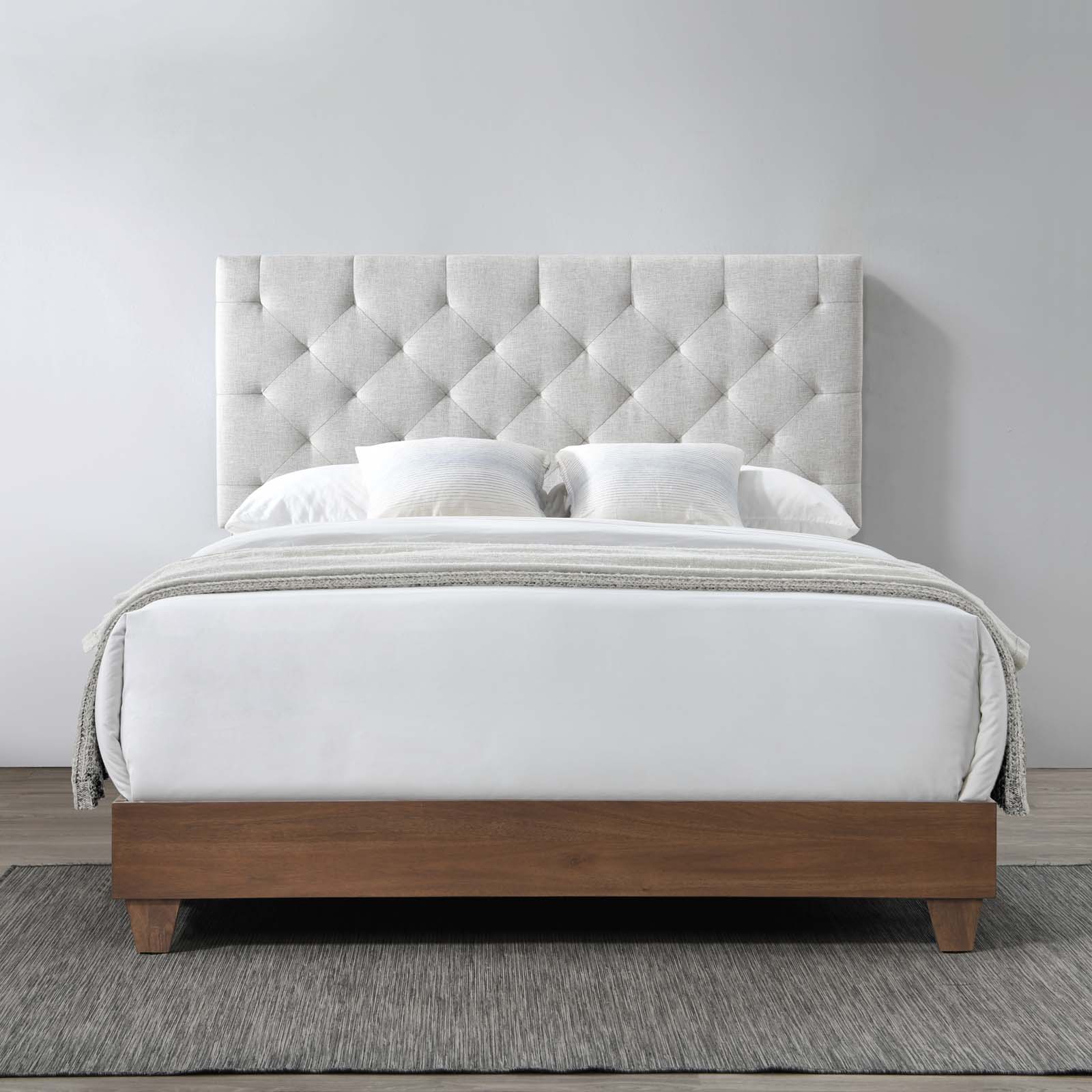 Modway Rhiannon Diamond Tufted Upholstered Fabric Queen Bed | Beds | Modishstore-4