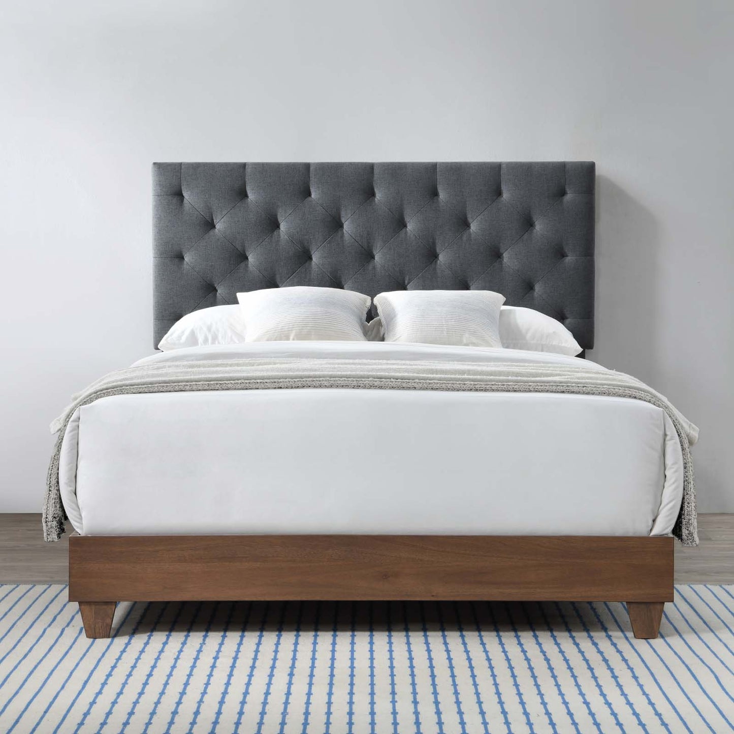 Modway Rhiannon Diamond Tufted Upholstered Fabric Queen Bed | Beds | Modishstore-9