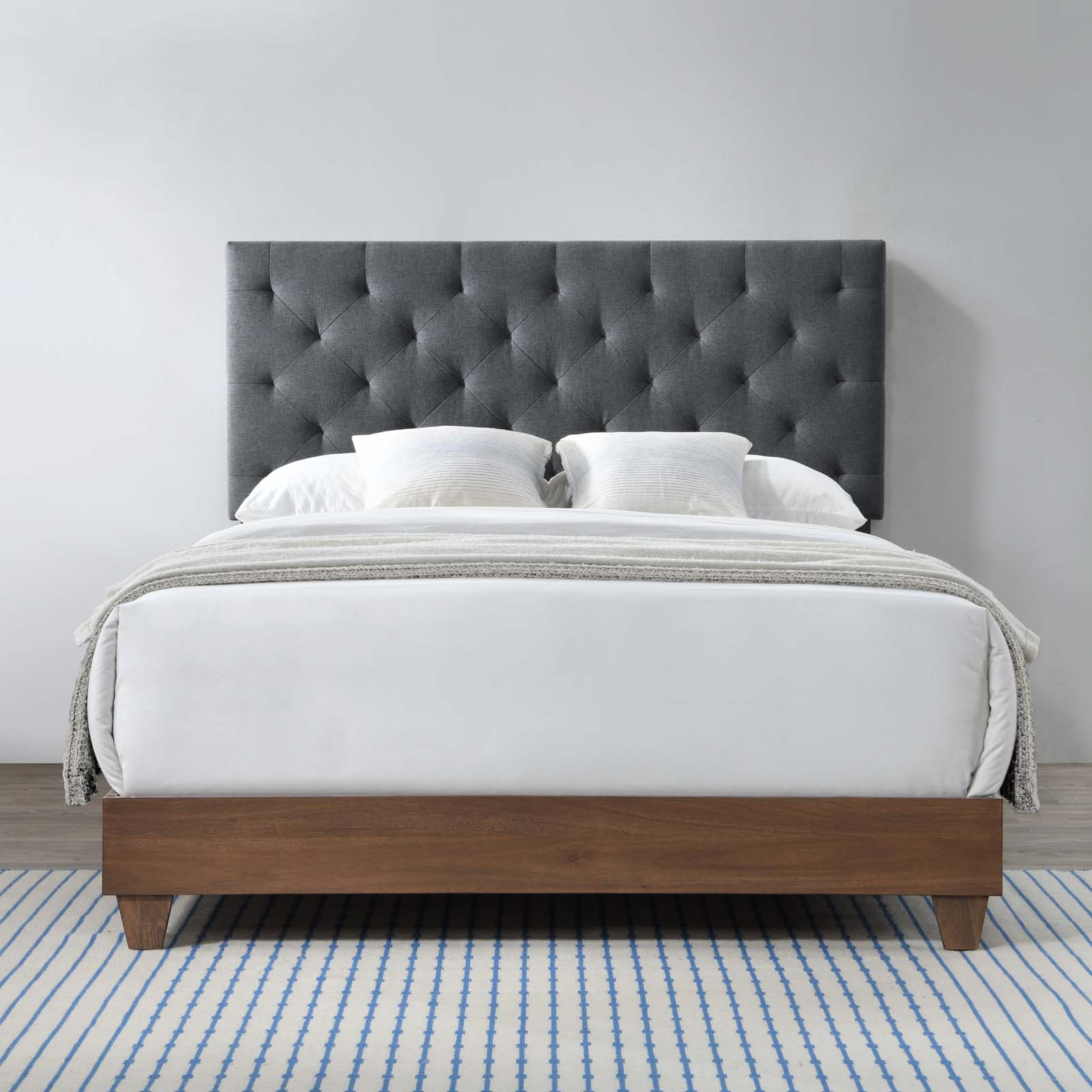 Modway Rhiannon Diamond Tufted Upholstered Fabric Queen Bed | Beds | Modishstore-9