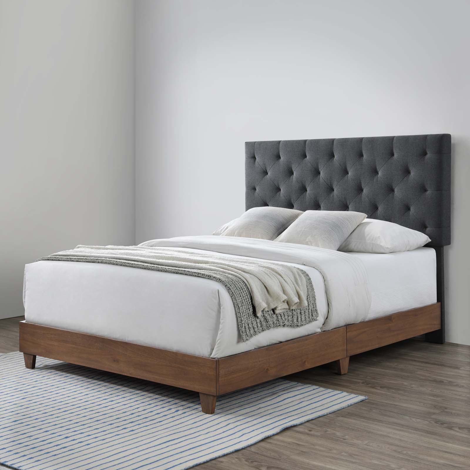 Modway Rhiannon Diamond Tufted Upholstered Fabric Queen Bed | Beds | Modishstore-6