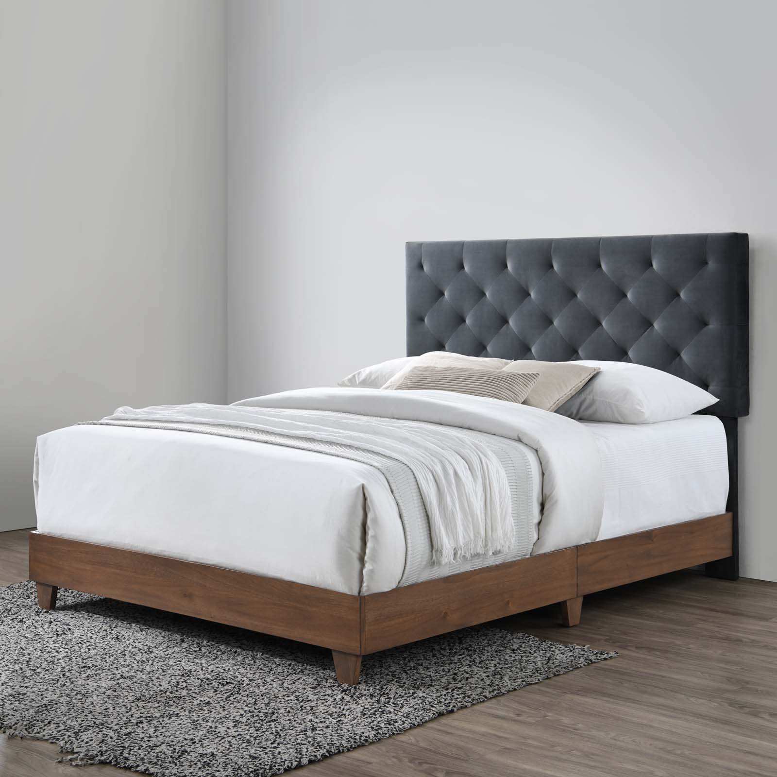 Modway Rhiannon Diamond Tufted Upholstered Performance Velvet Queen Bed | Beds | Modishstore